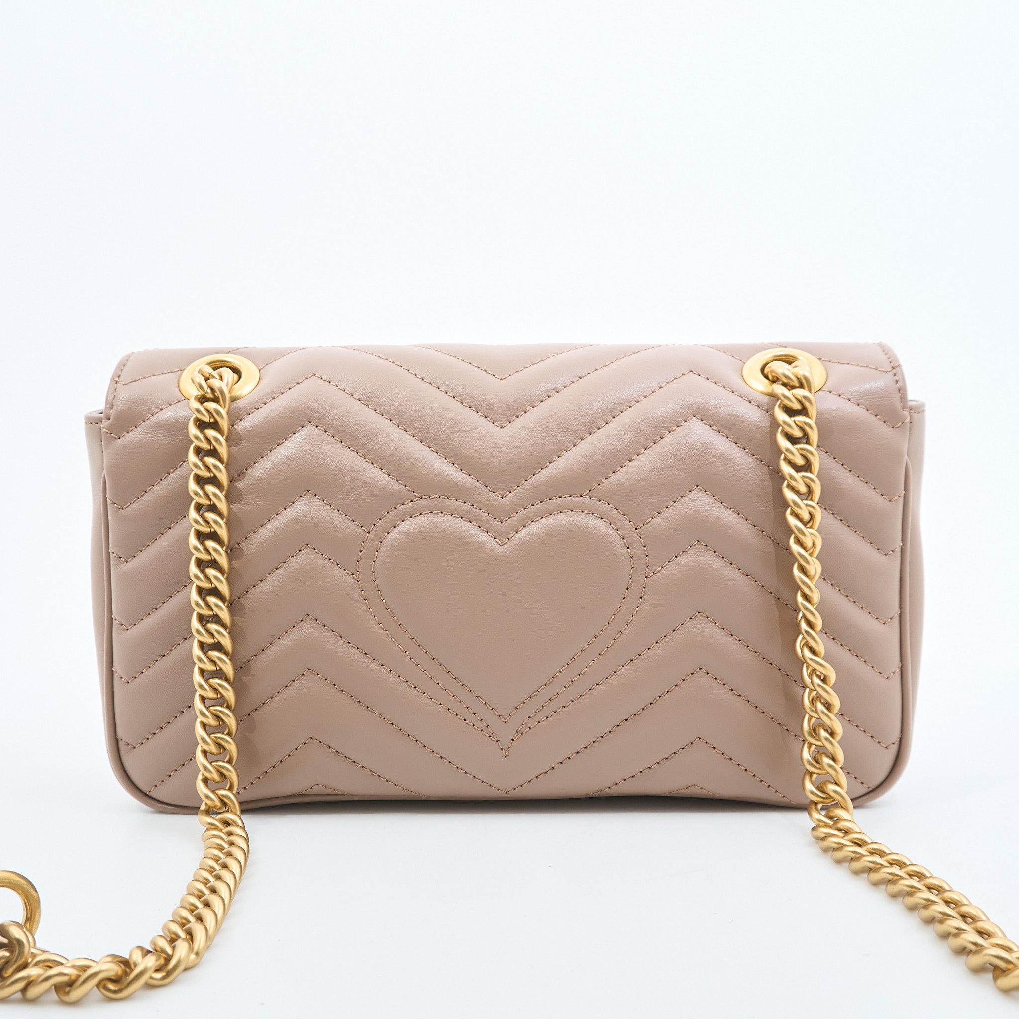 Gucci GG Marmont Small Matelassé Shoulder Flap Bag Nude Pink