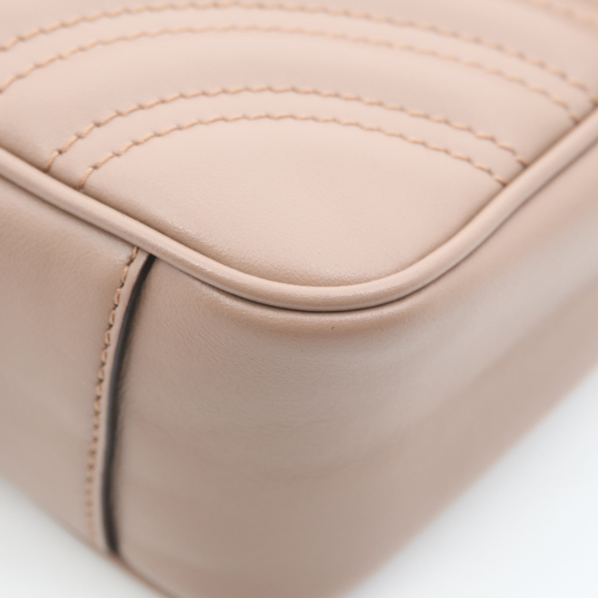 Gucci GG Marmont Small Matelassé Shoulder Flap Bag Nude Pink