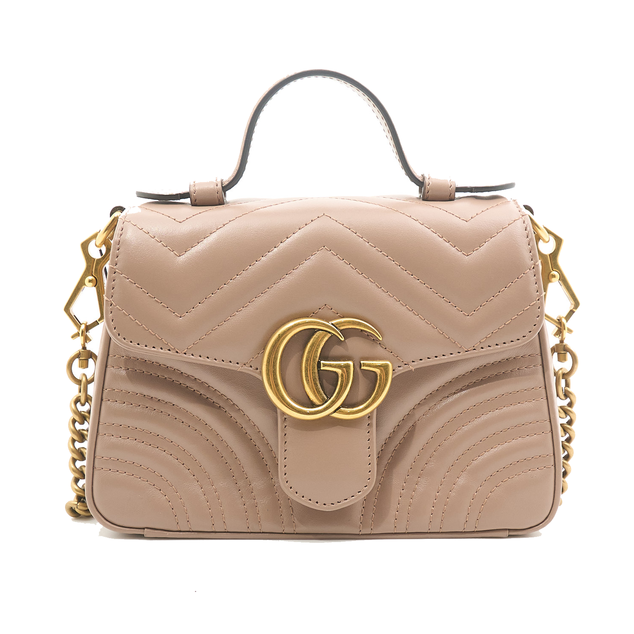 Gucci GG Marmont Small Top Handle Bag in Nude
