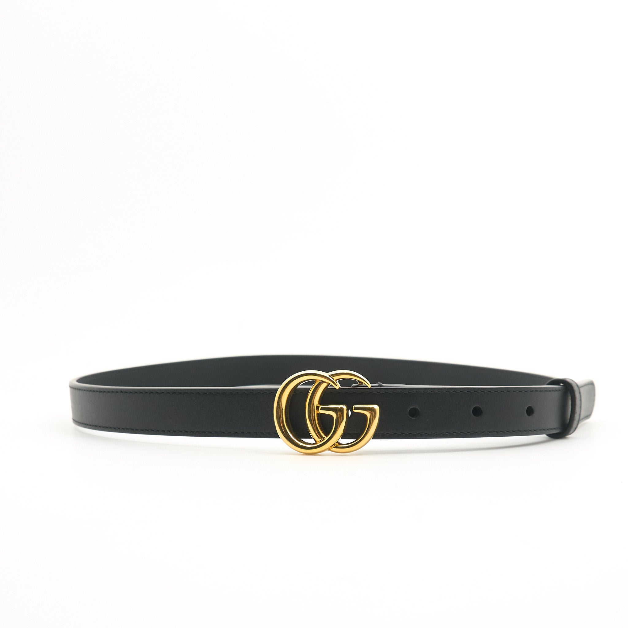 Gucci GG Marmont Thin Belt Black Size 75