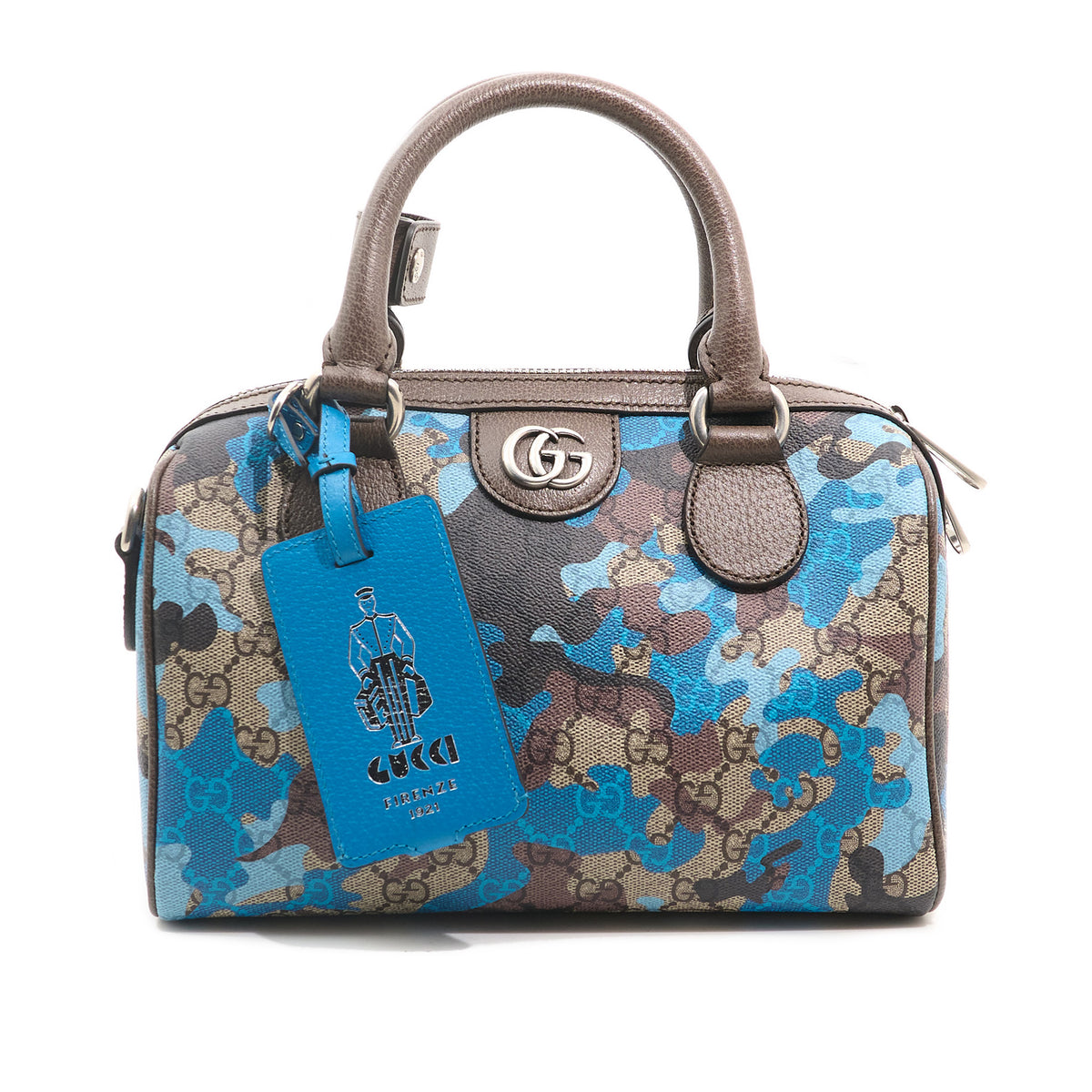 Gucci GG Supreme Camouflage Mini Boston Bag 25cm