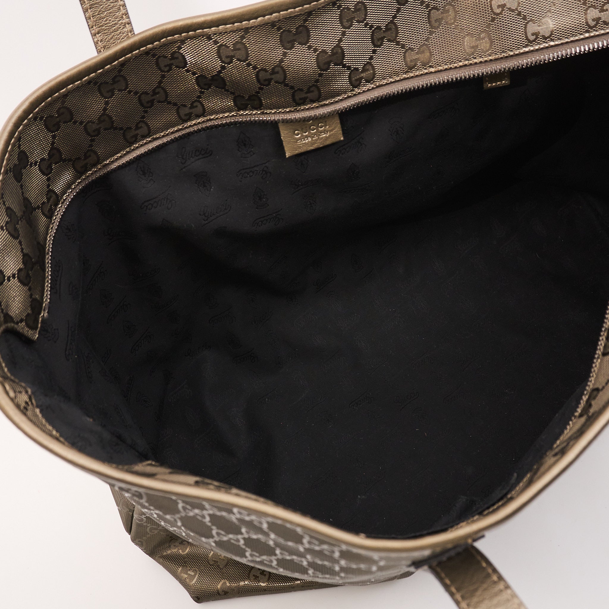 Gucci GG Supreme Canvas Tote Champagne Gold