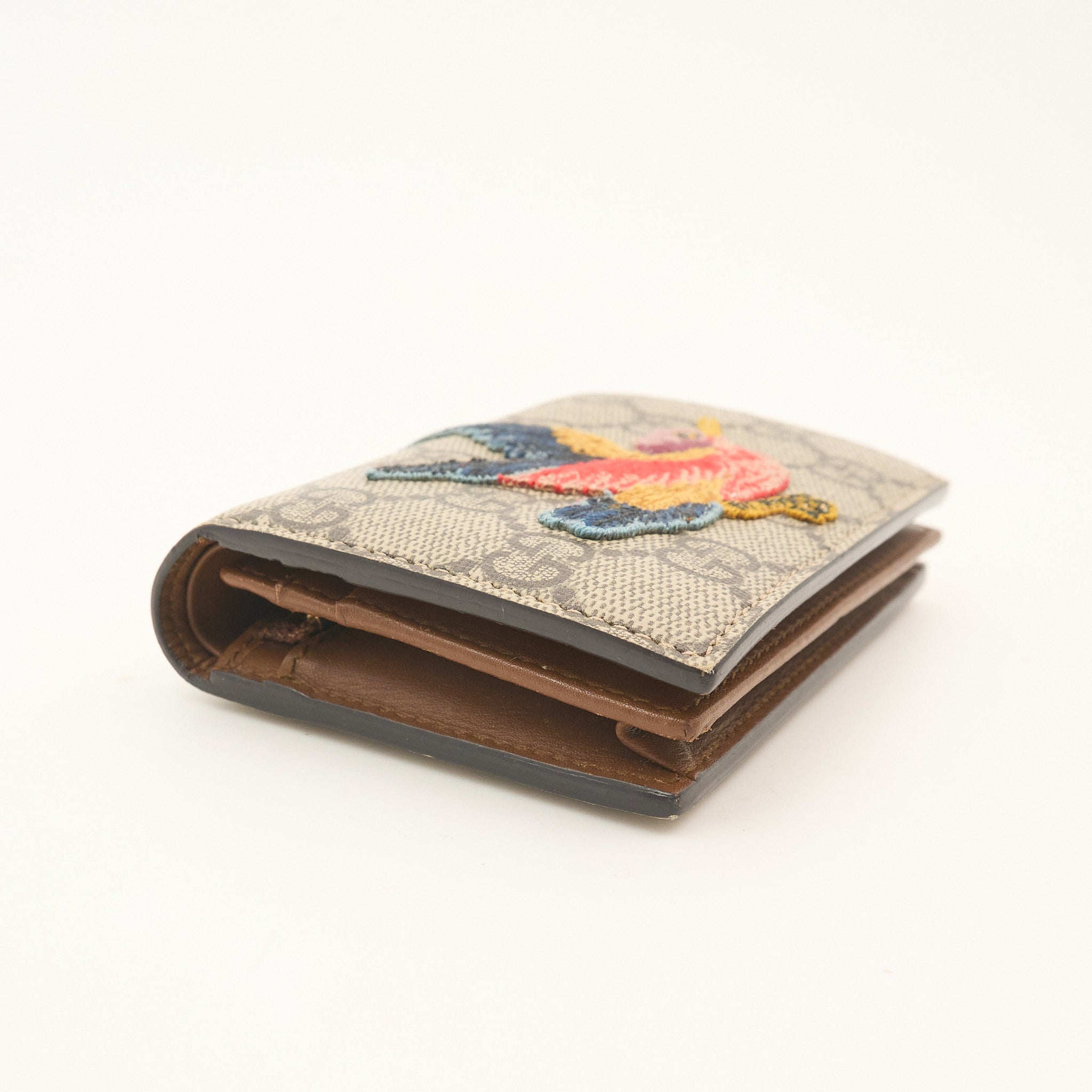 Gucci GG Supreme Limited Edition Bird Embroidered Wallet