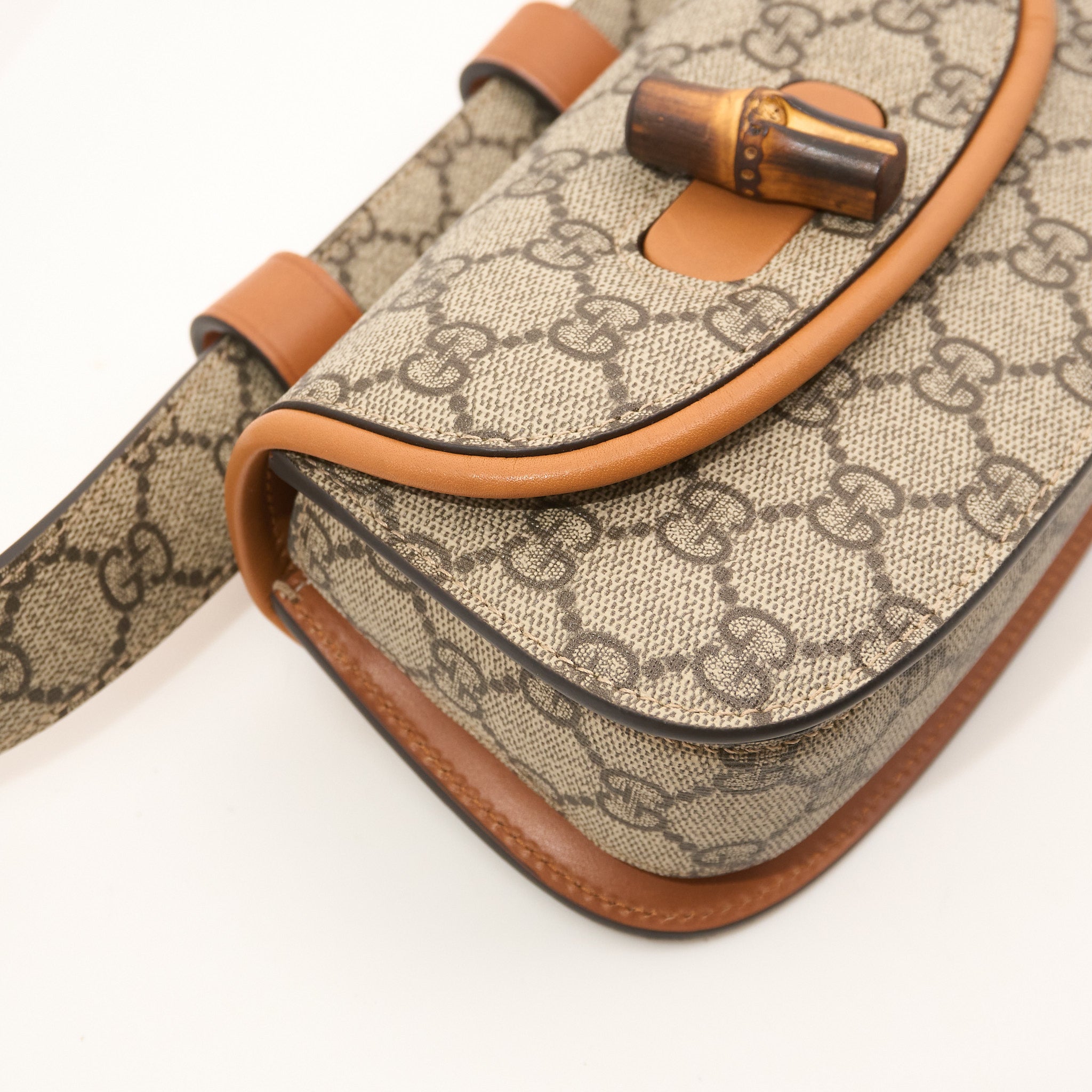 Gucci GG Supreme Mini Bamboo Belt Bag