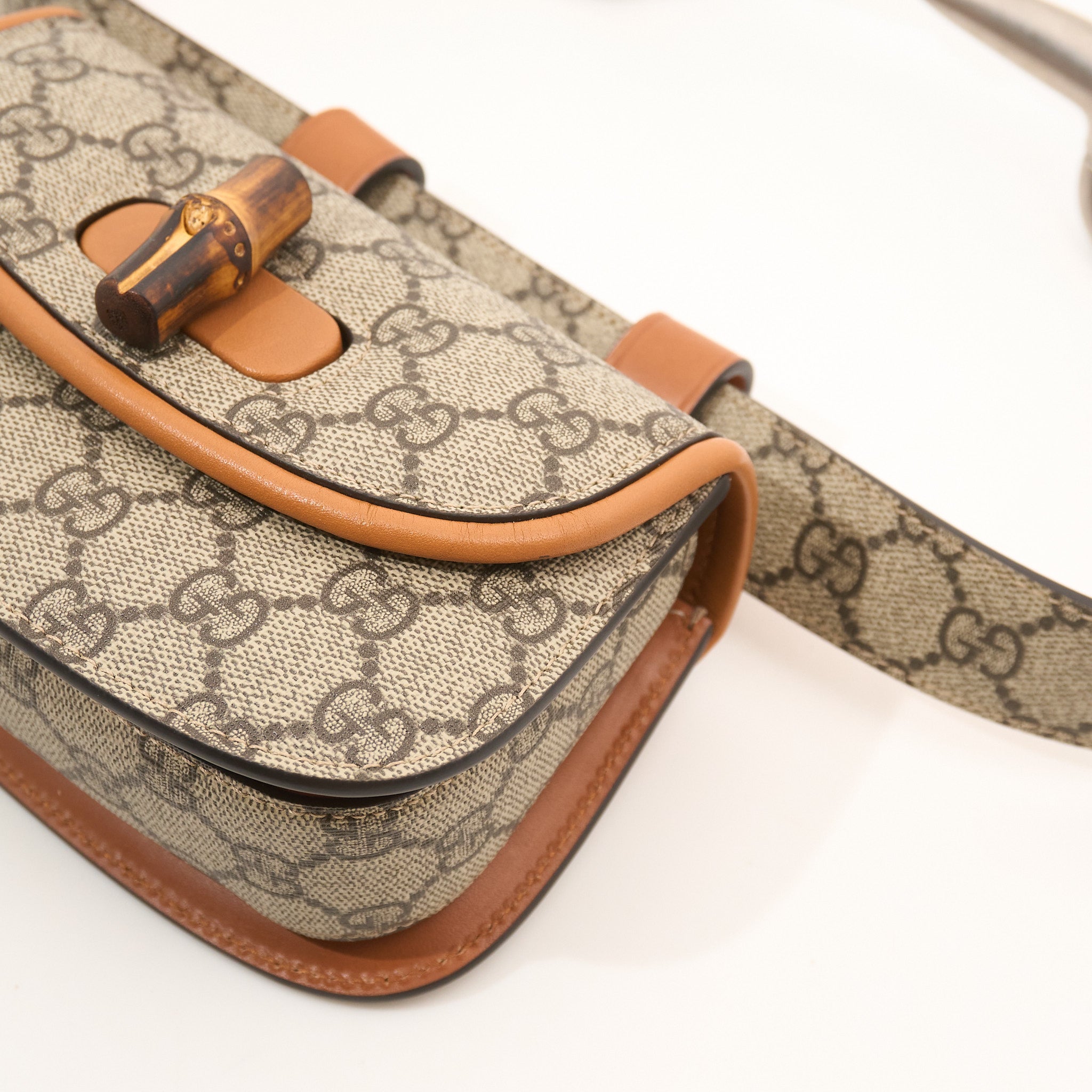 Gucci GG Supreme Mini Bamboo Belt Bag