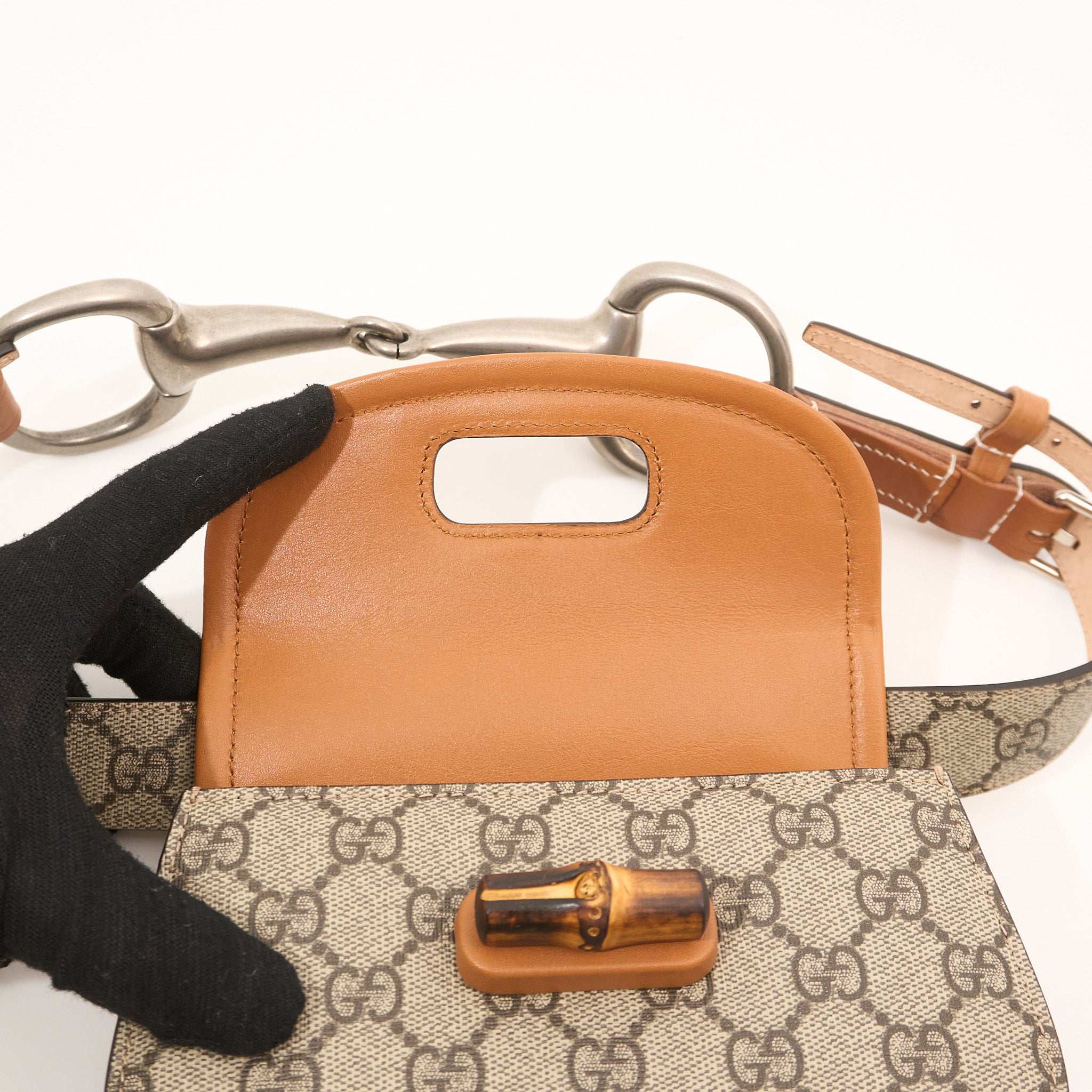 Gucci GG Supreme Mini Bamboo Belt Bag