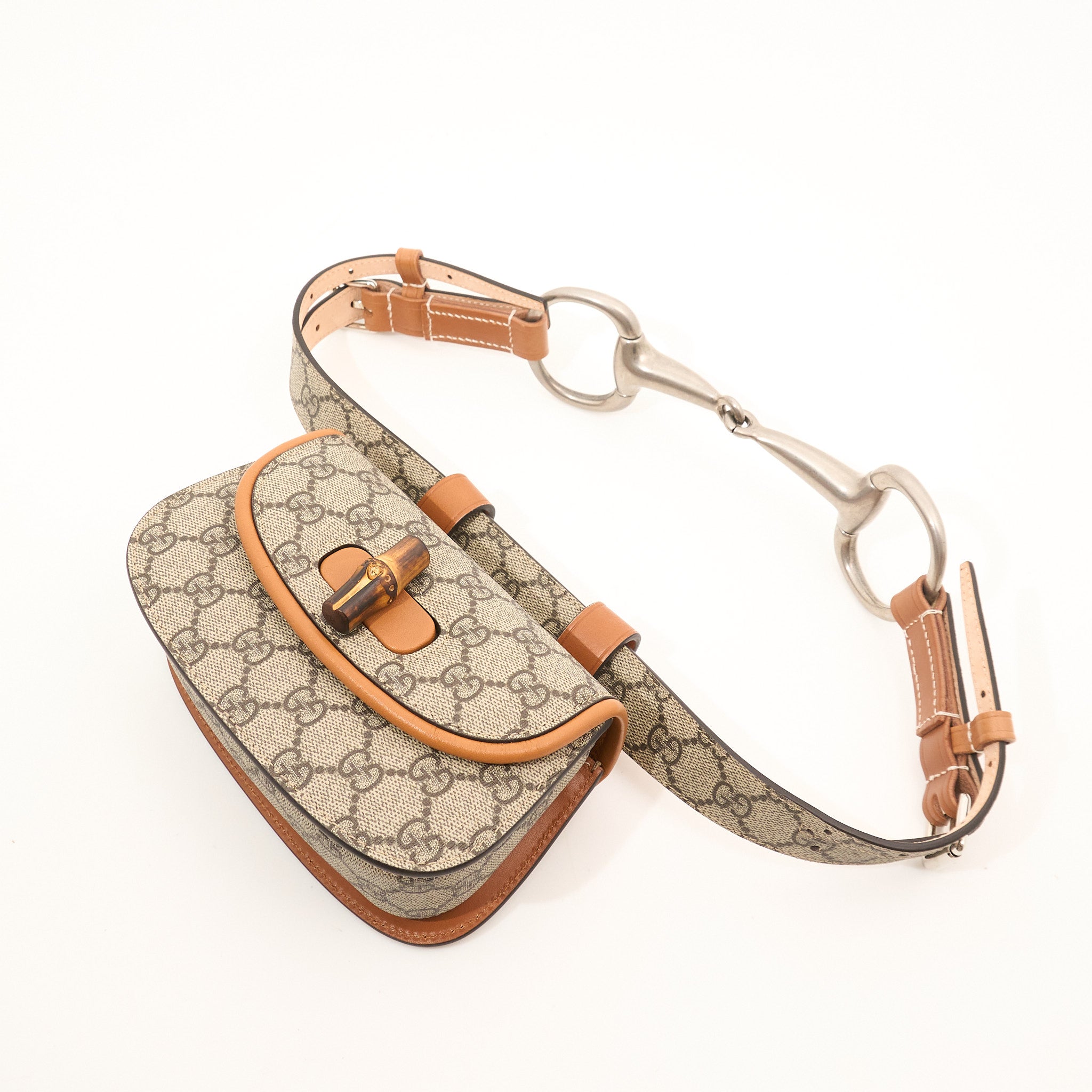 Gucci GG Supreme Mini Bamboo Belt Bag