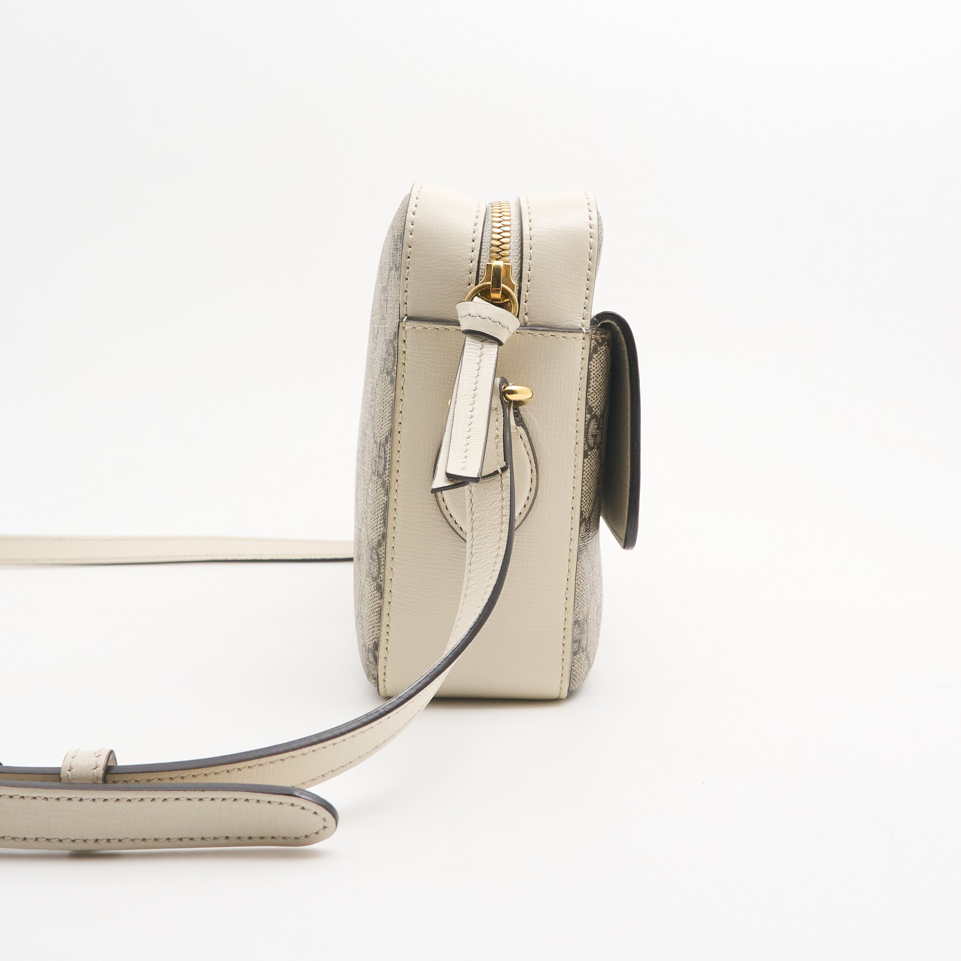 Gucci Horsebit 1955 Small White Camera Bag