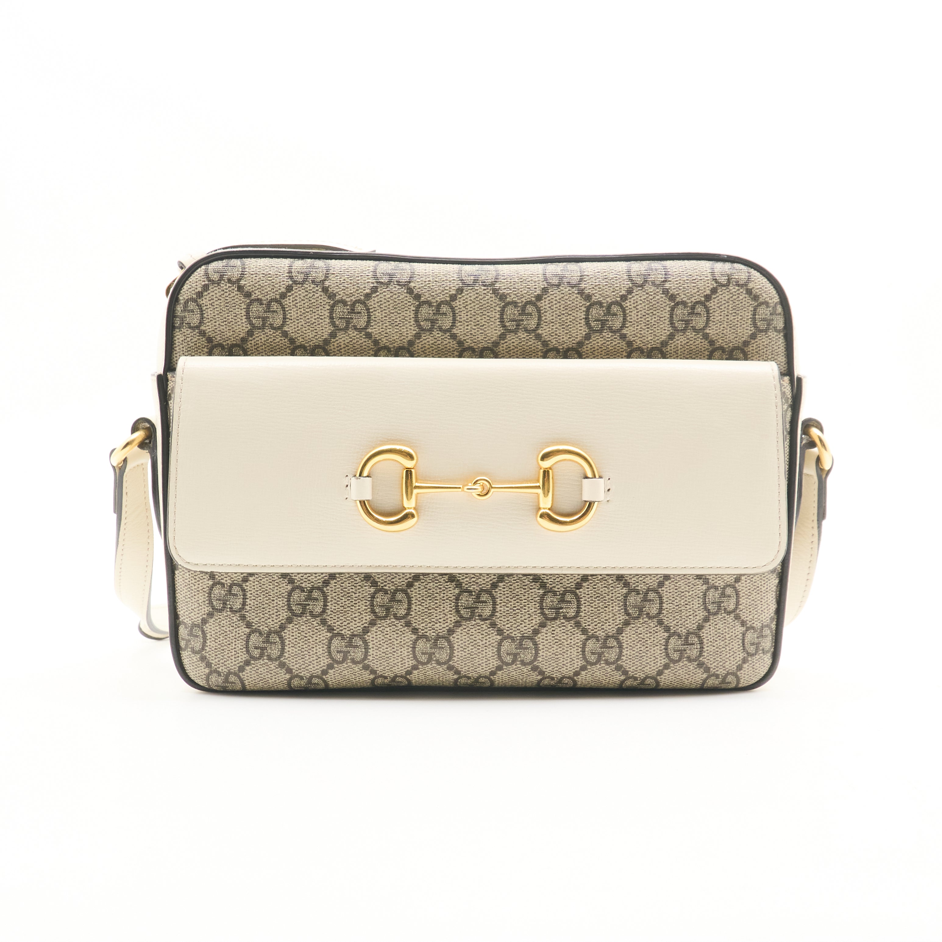 Gucci Horsebit 1955 Small White Camera Bag