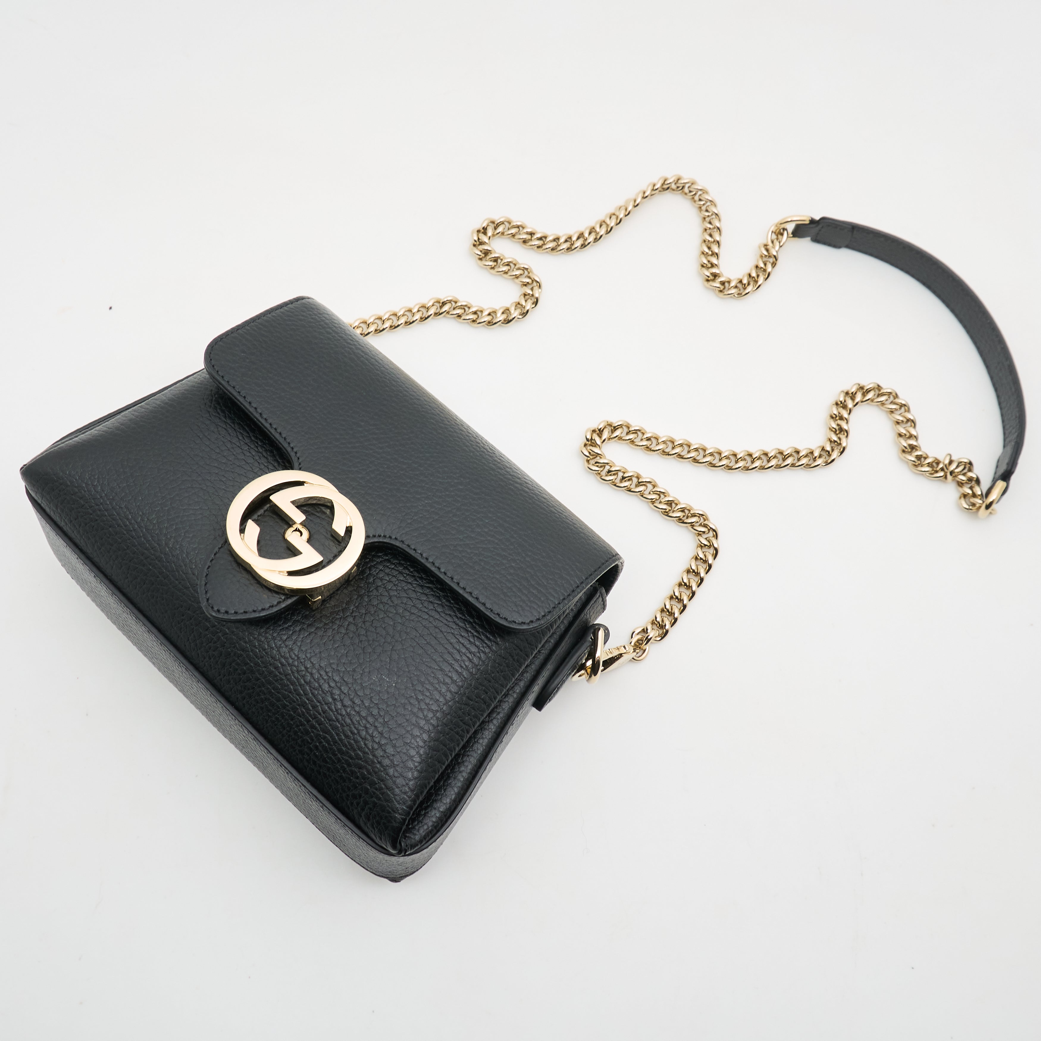 Gucci Interlocking G Small Black Crossbody Bag