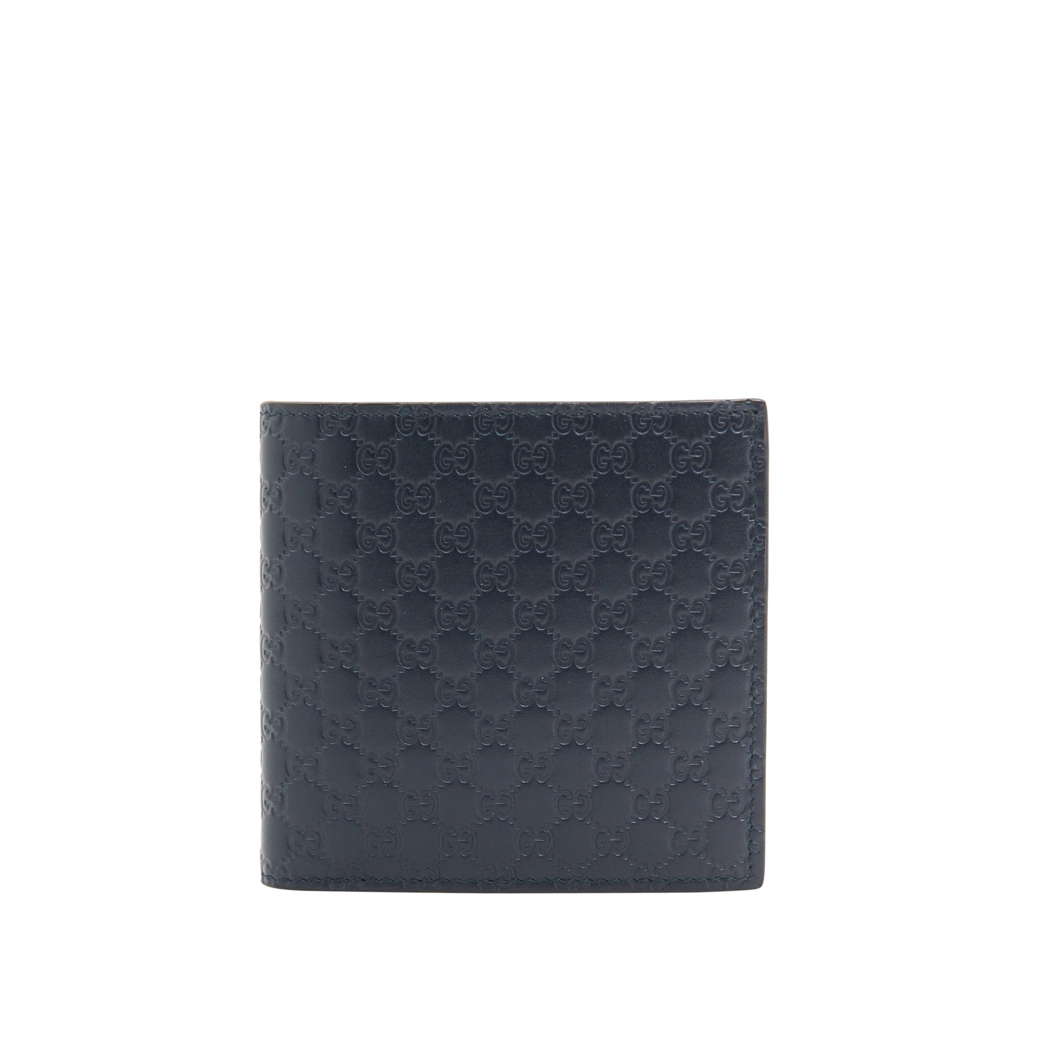 Gucci Leather Bi-Fold Wallet in Navy