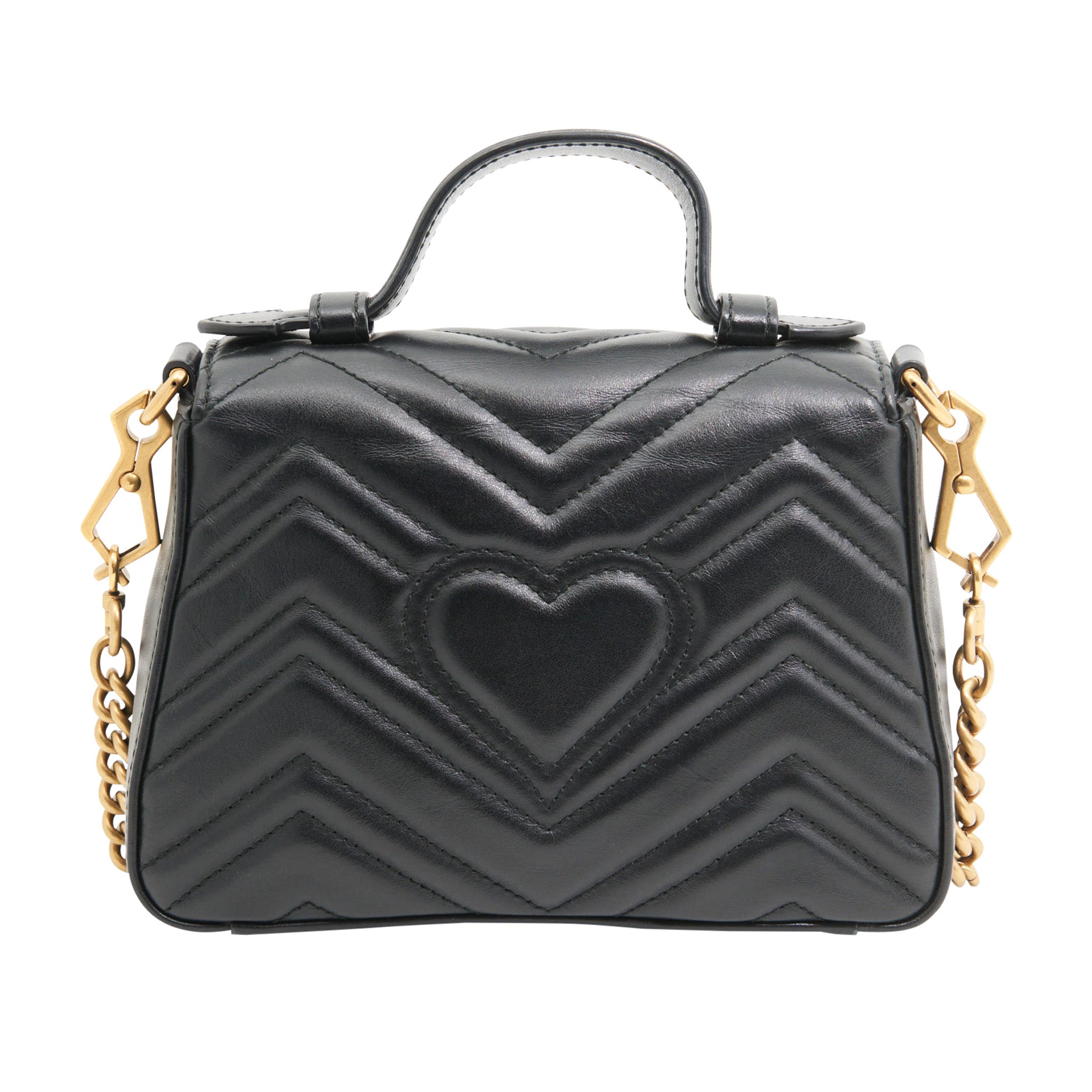 Gucci Leather Marmont Top Handle in Black