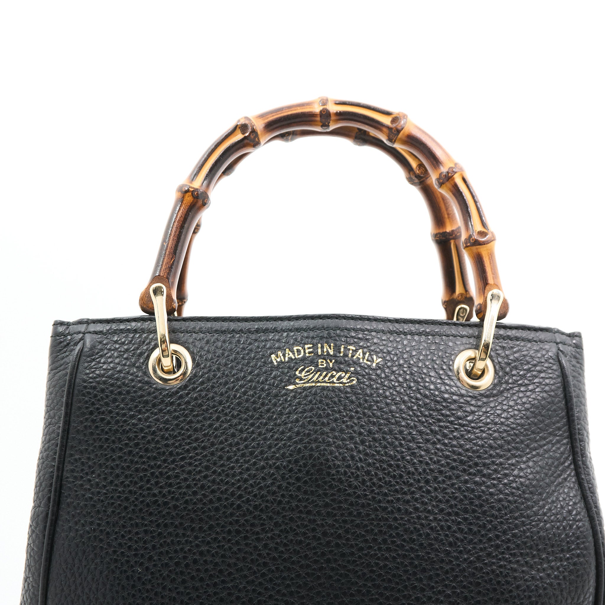 Gucci Bamboo Shopper Tote Bag in Black Leather