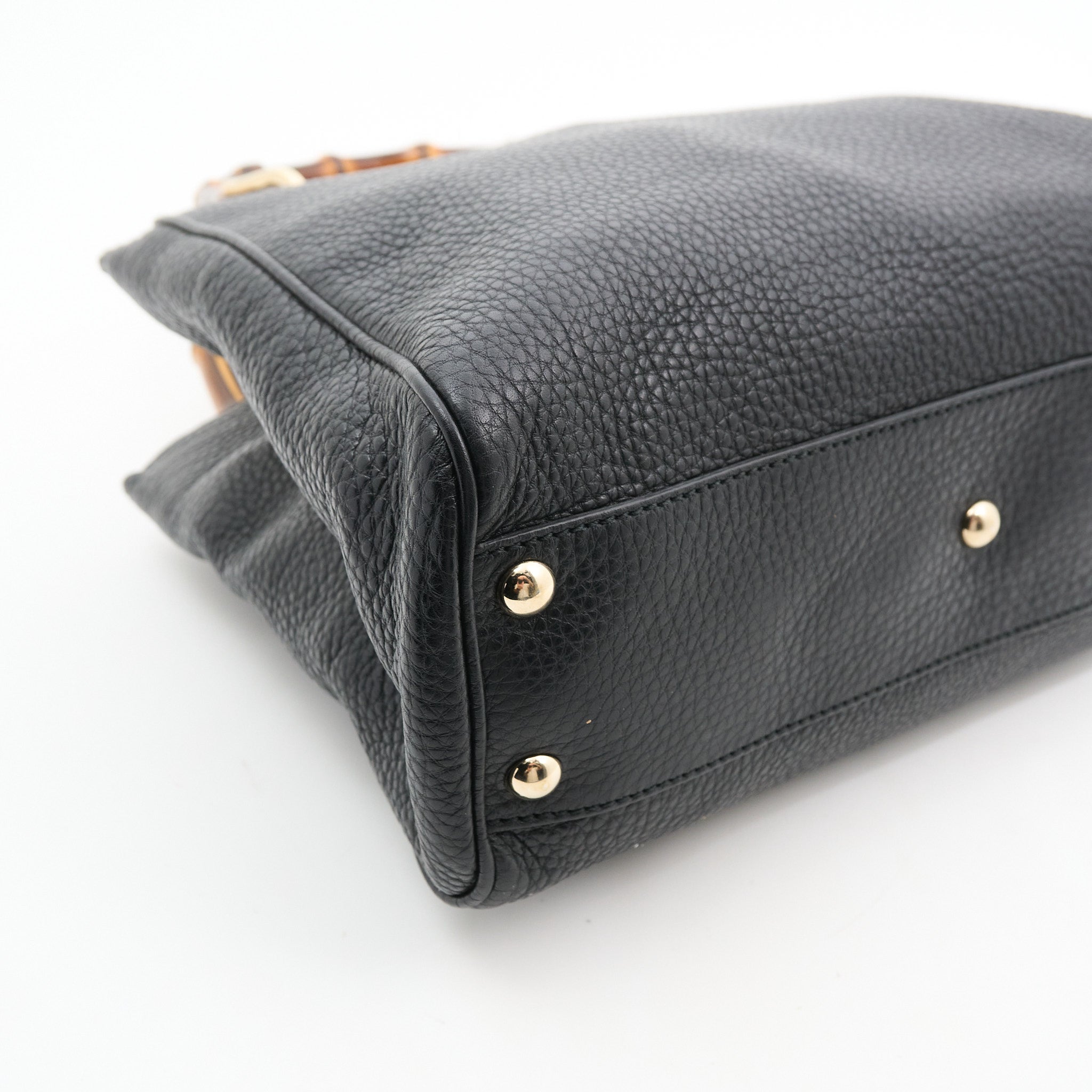 Gucci Bamboo Shopper Tote Bag in Black Leather