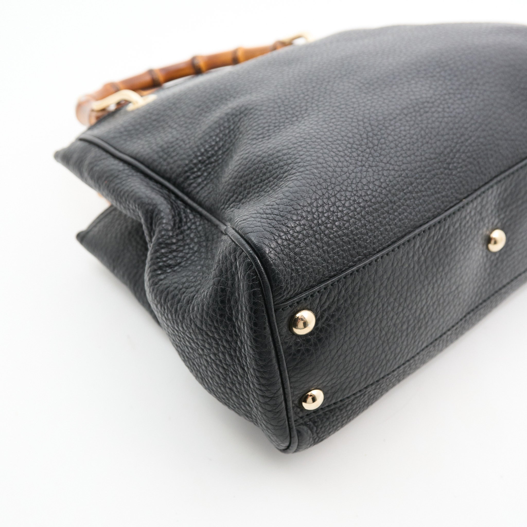 Gucci Bamboo Shopper Tote Bag in Black Leather