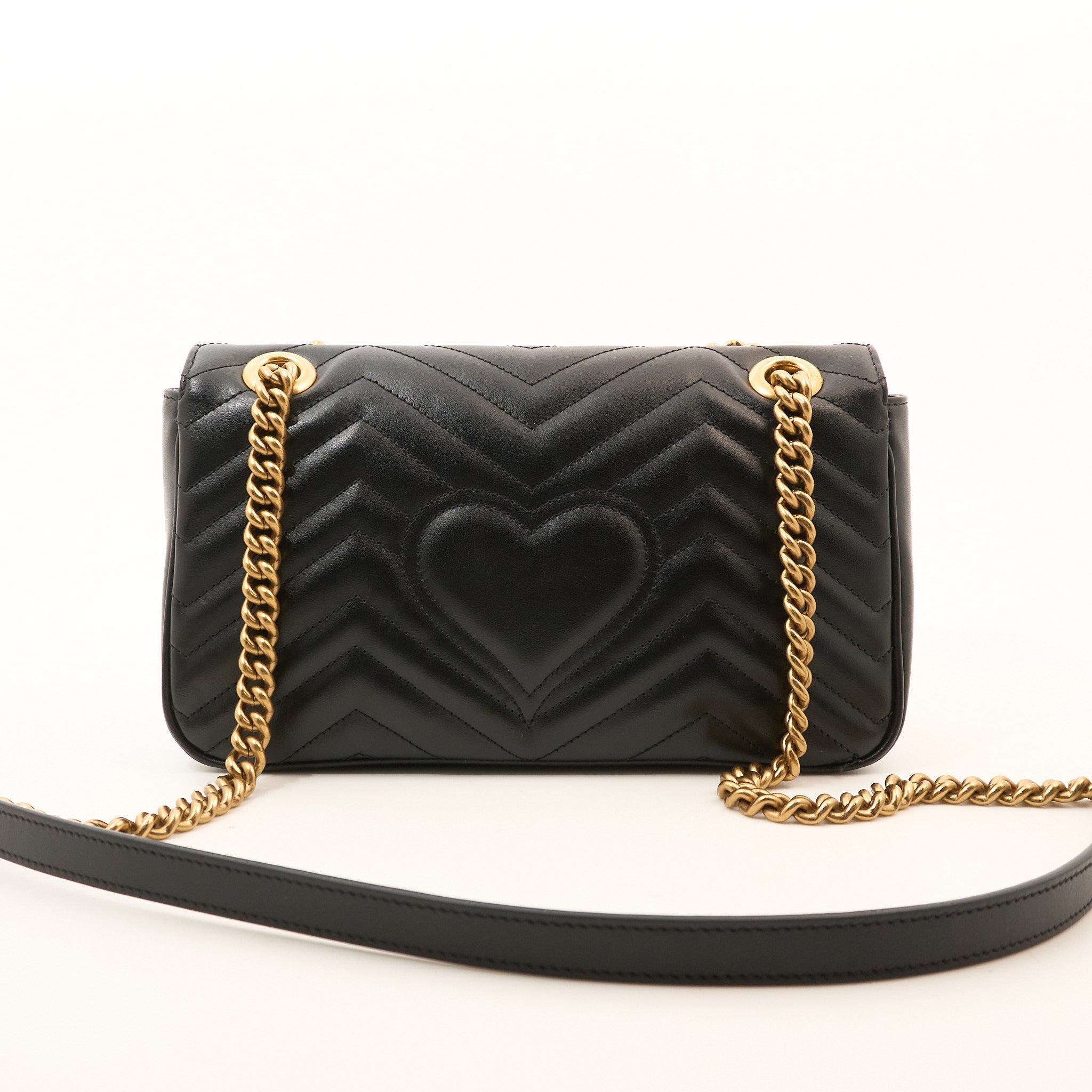 Gucci GG Marmont Small Matelassé Shoulder Flap Bag Black