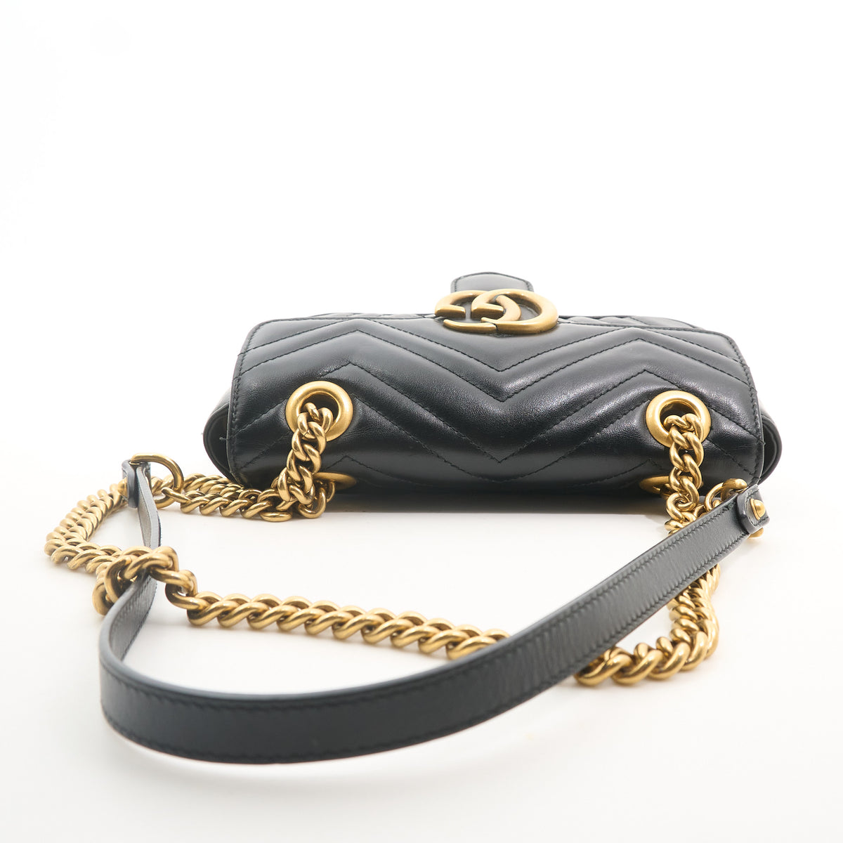 Gucci GG Marmont Matelassé Small Shoulder Flap Bag Black