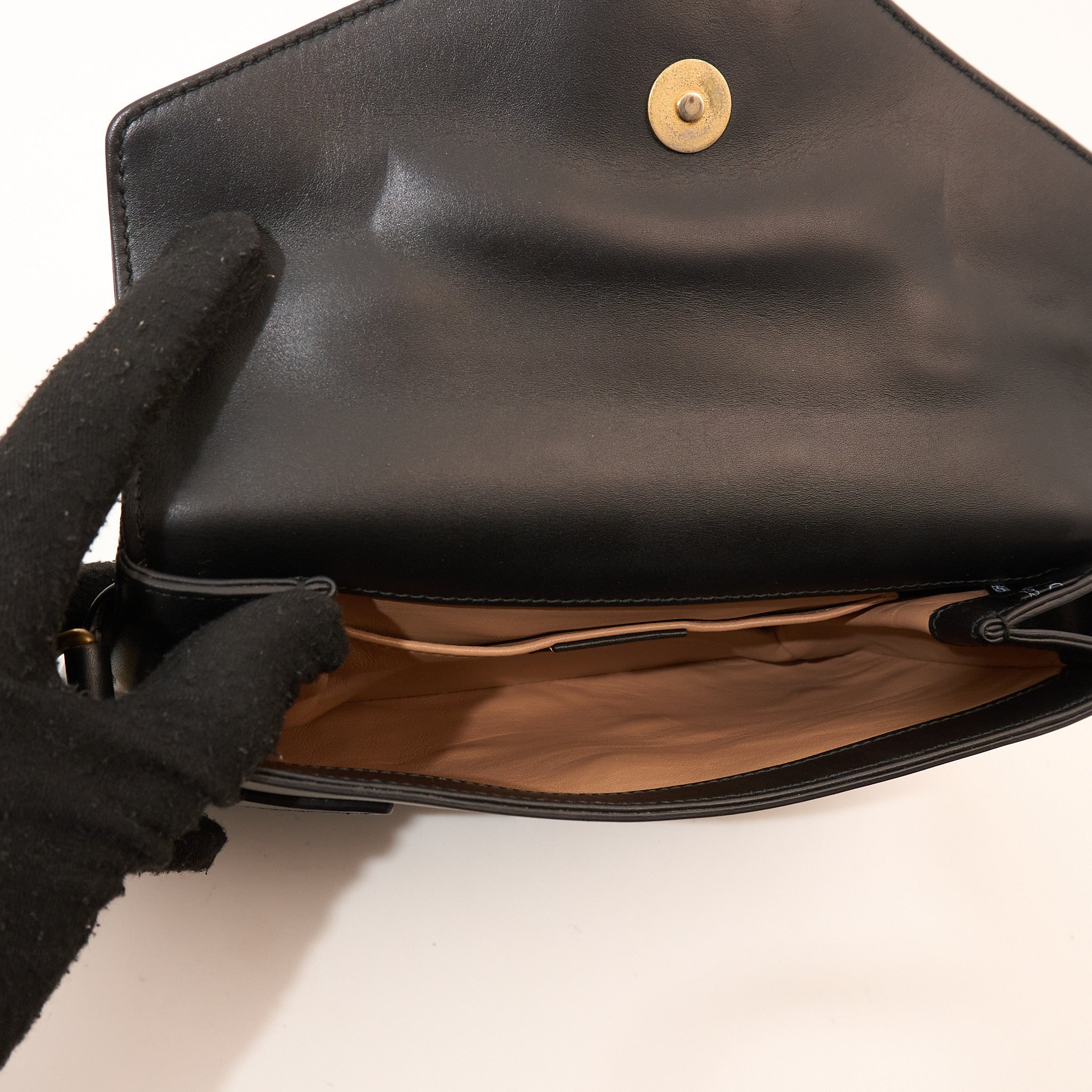 Gucci Queen Bee Black Leather Shoulder Bag
