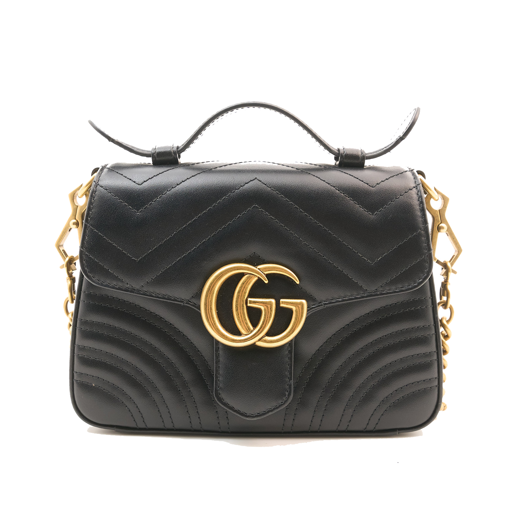 Gucci GG Marmont Black Top Handle Bag