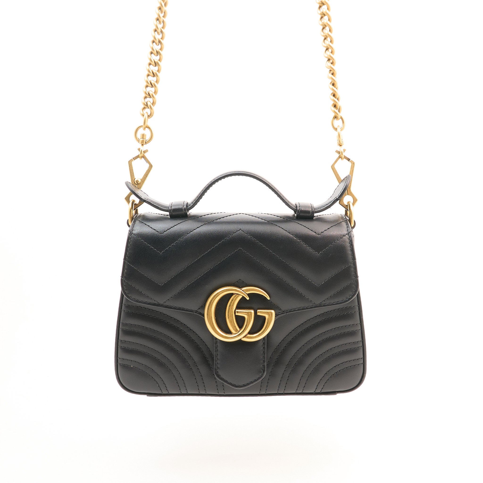 Gucci GG Marmont Black Top Handle Bag
