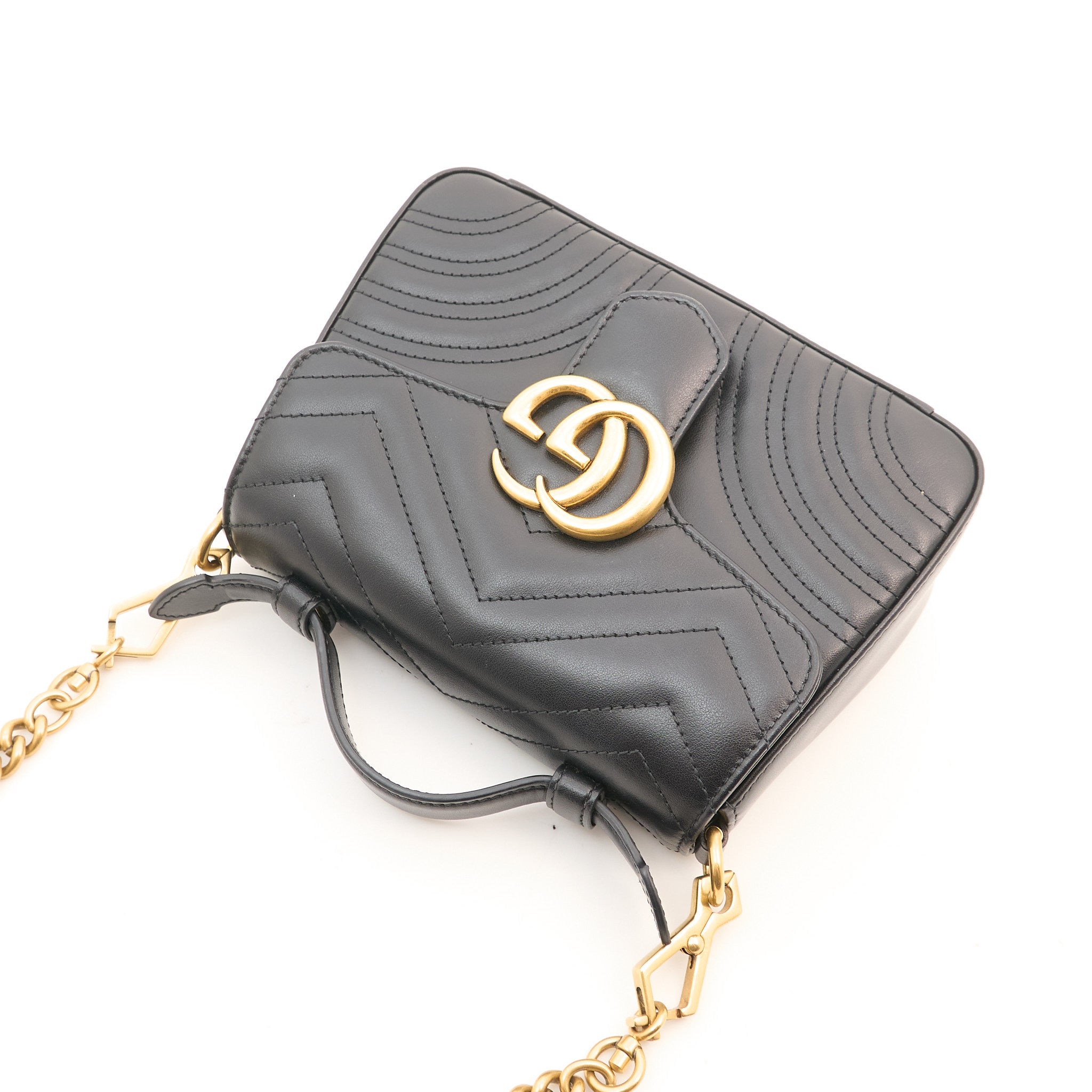 Gucci GG Marmont Black Top Handle Bag