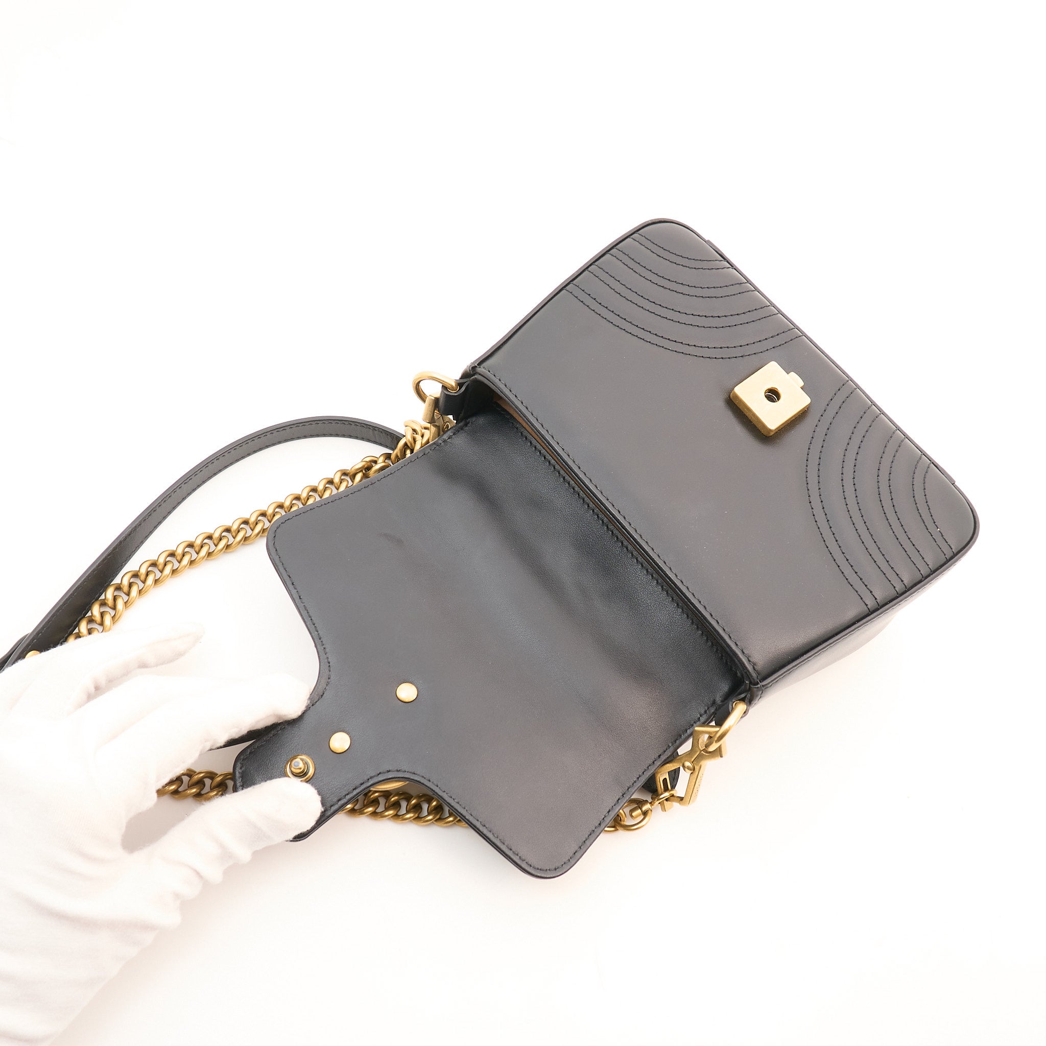 Gucci GG Marmont Black Top Handle Bag