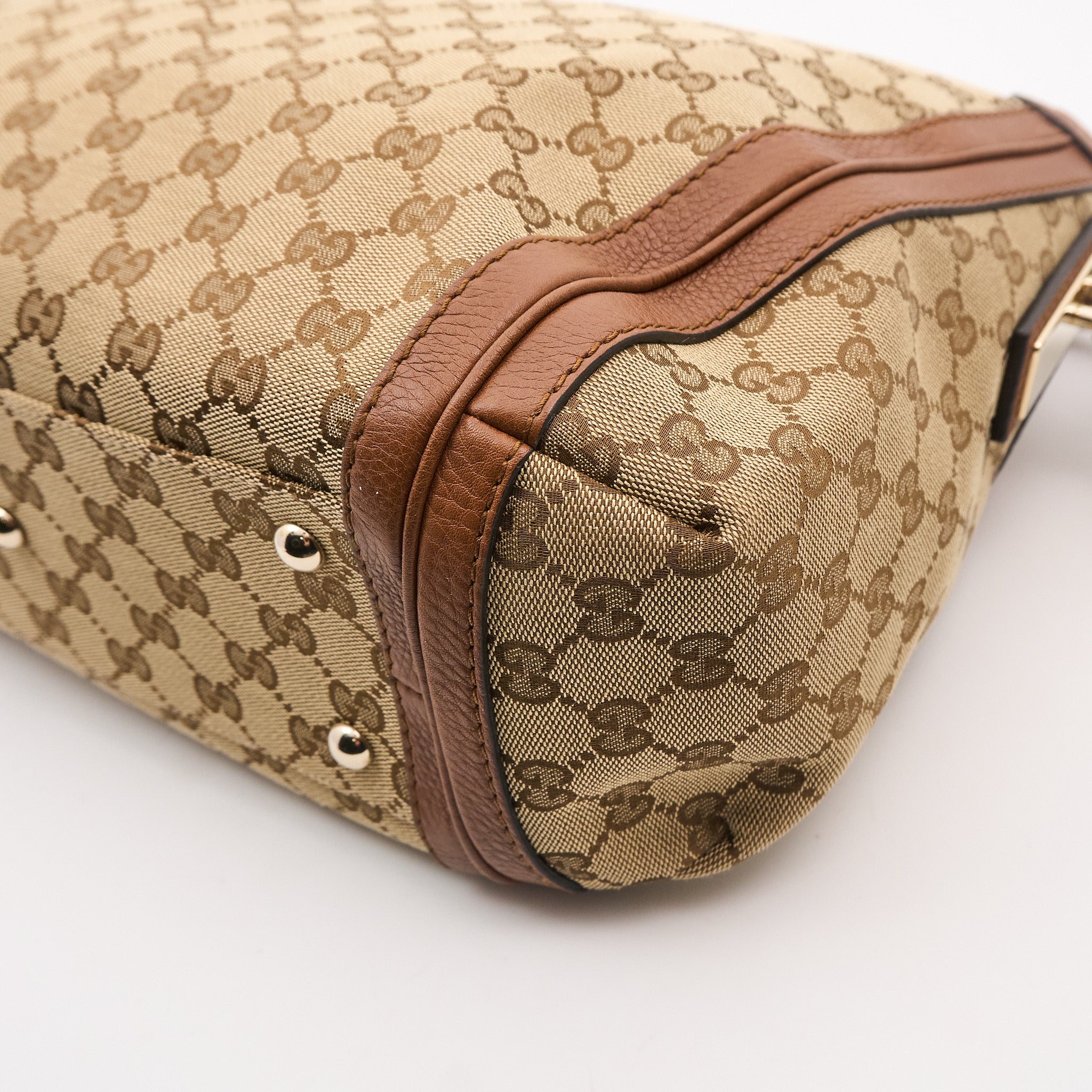 Gucci GG Supreme Canvas Tote with Braided Leather Handle