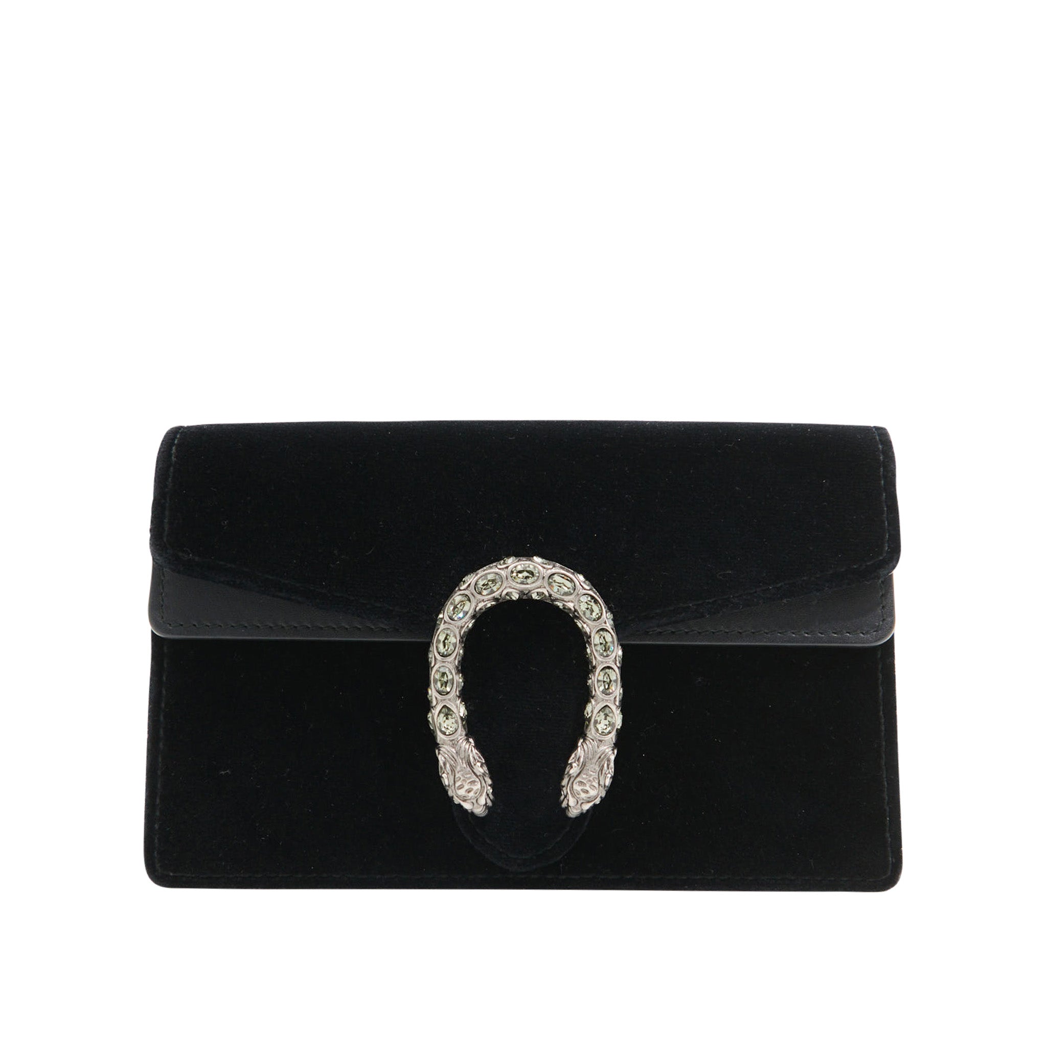 Gucci Velvet Dionysus Super Mini in Black GHW