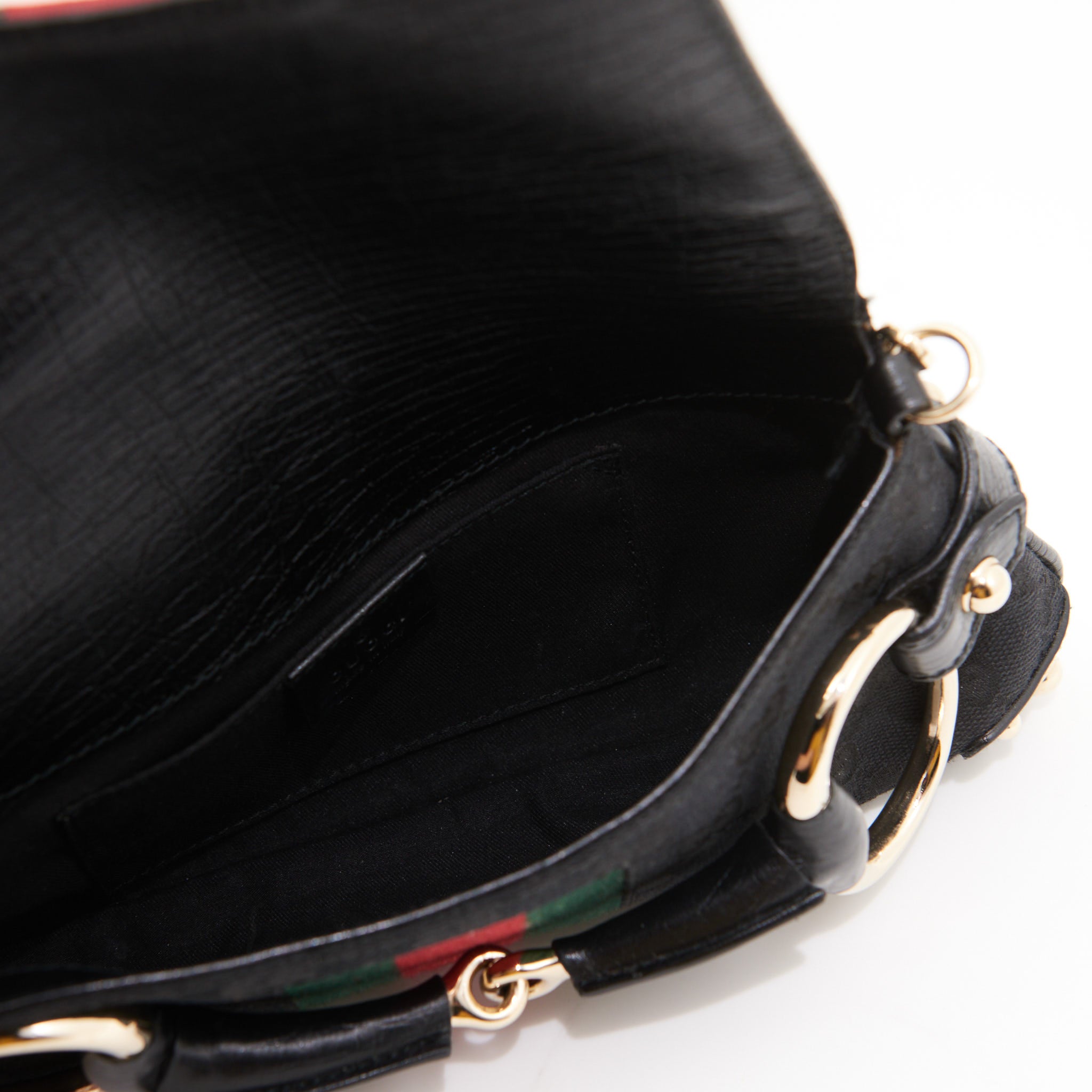 Gucci Vintage Canvas Horsebit in Black Gucci Monogram GHW