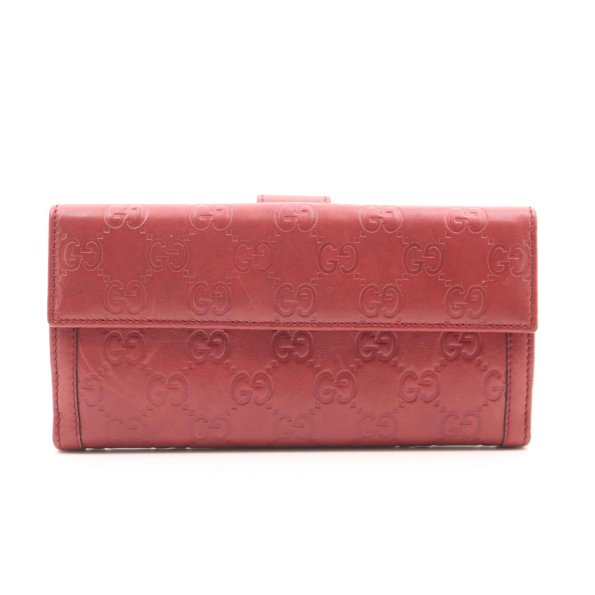 Gucci Vintage GG Guccissima Red Leather Wallet