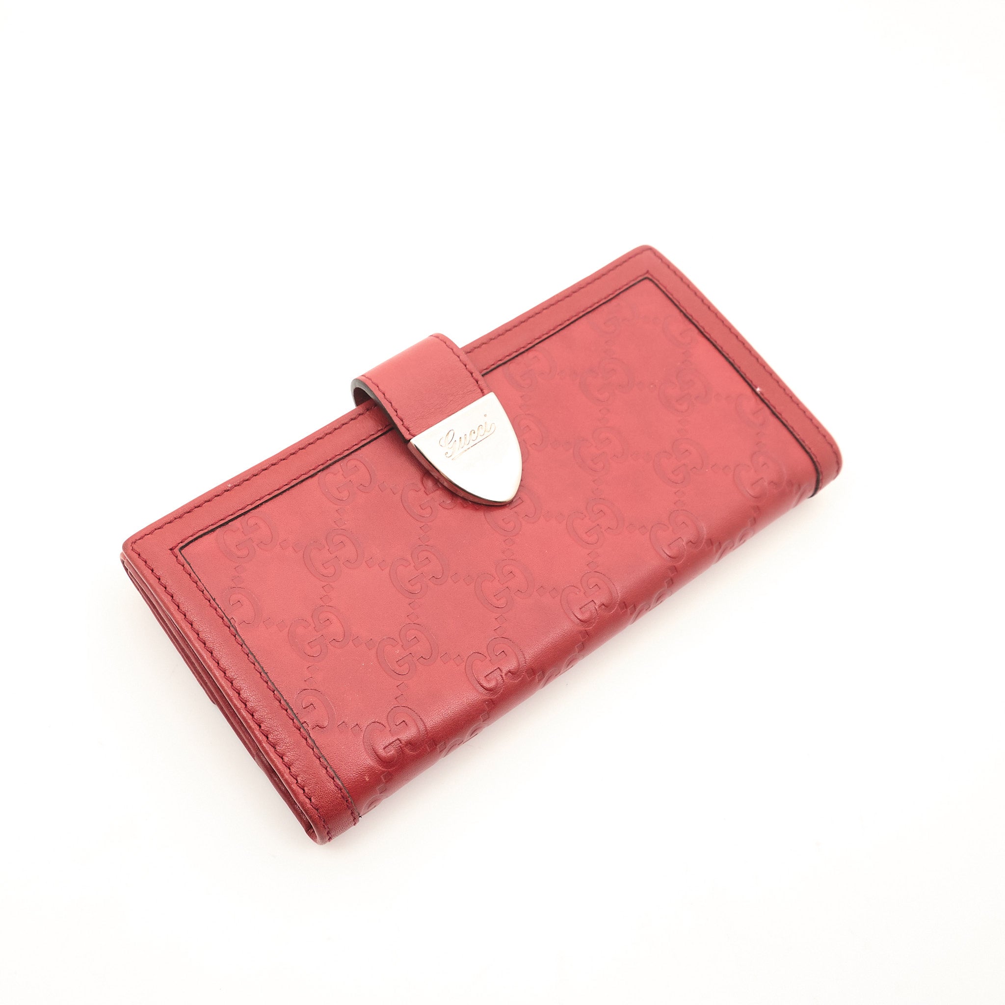 Gucci Vintage GG Guccissima Red Leather Wallet