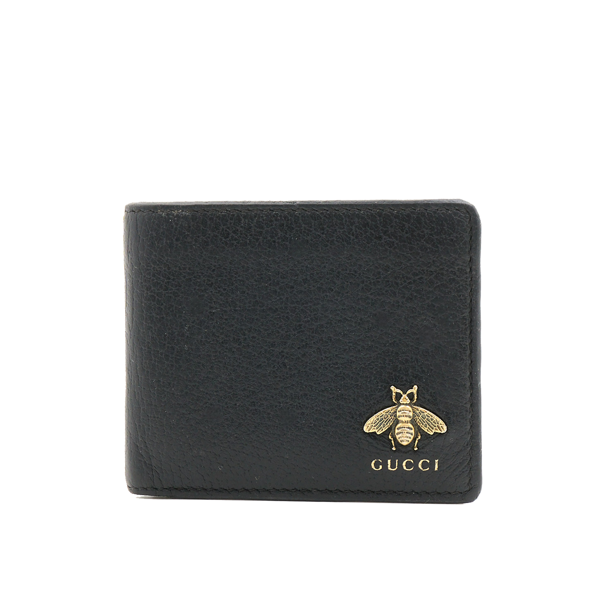 Gucci Black Leather Bee Wallet