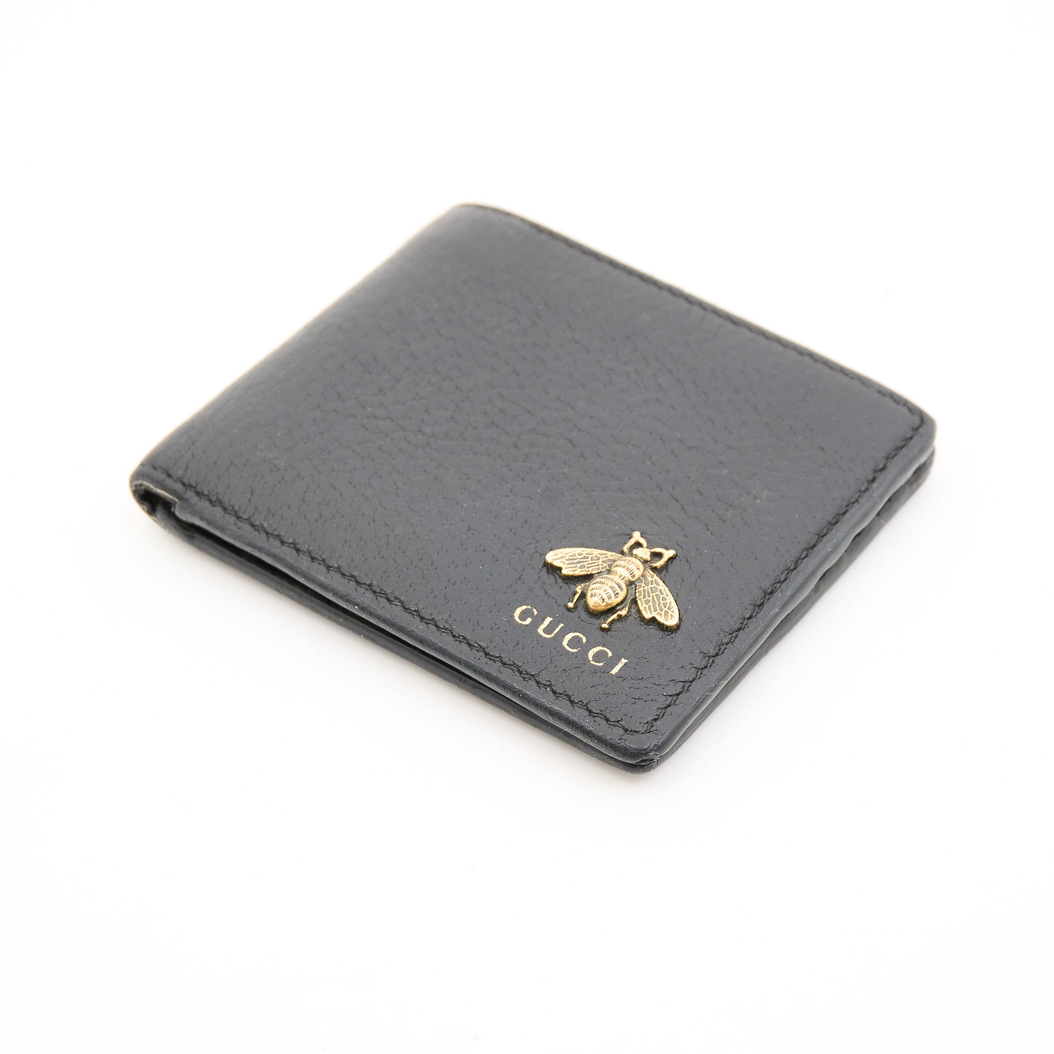 Gucci Black Leather Bee Wallet