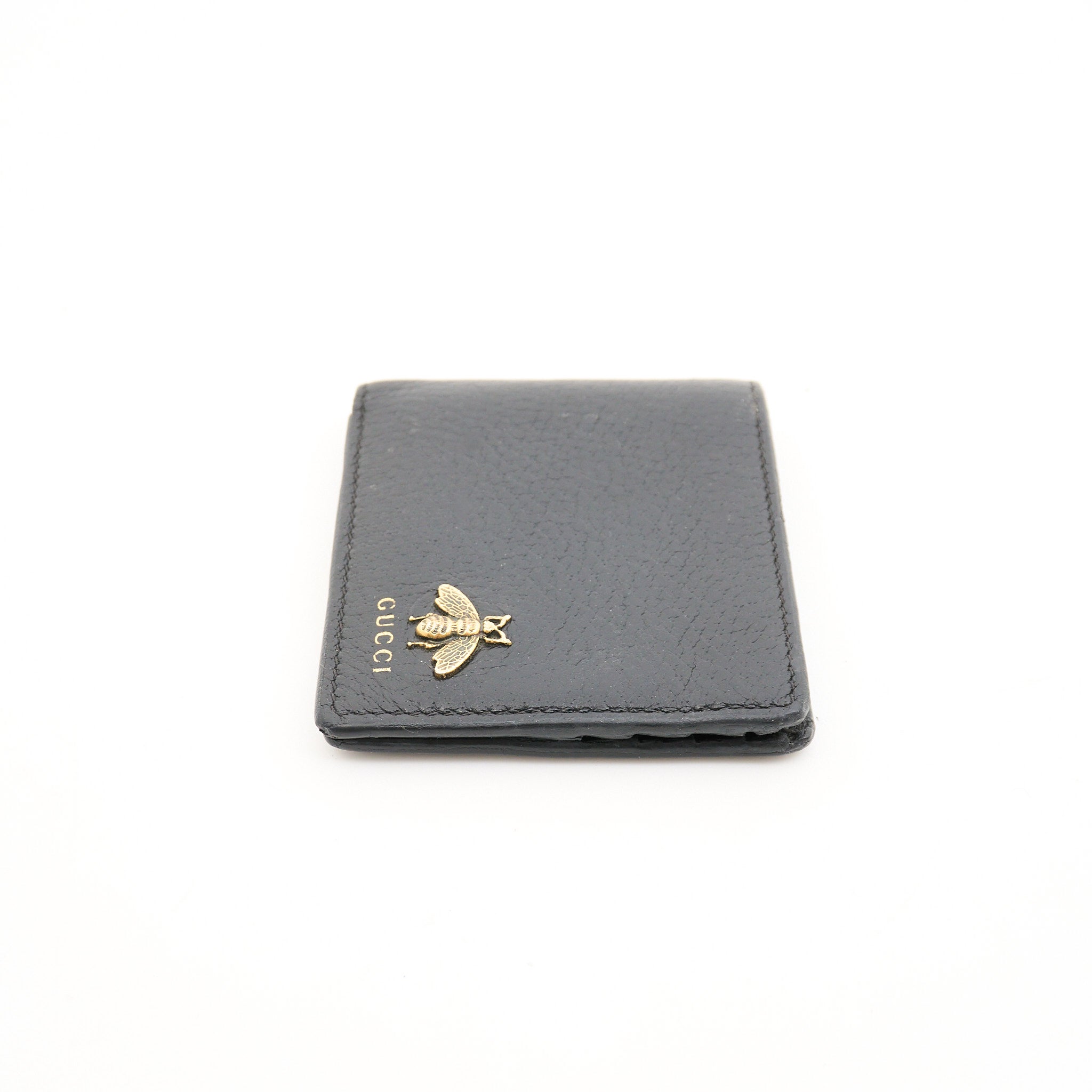 Gucci Black Leather Bee Wallet