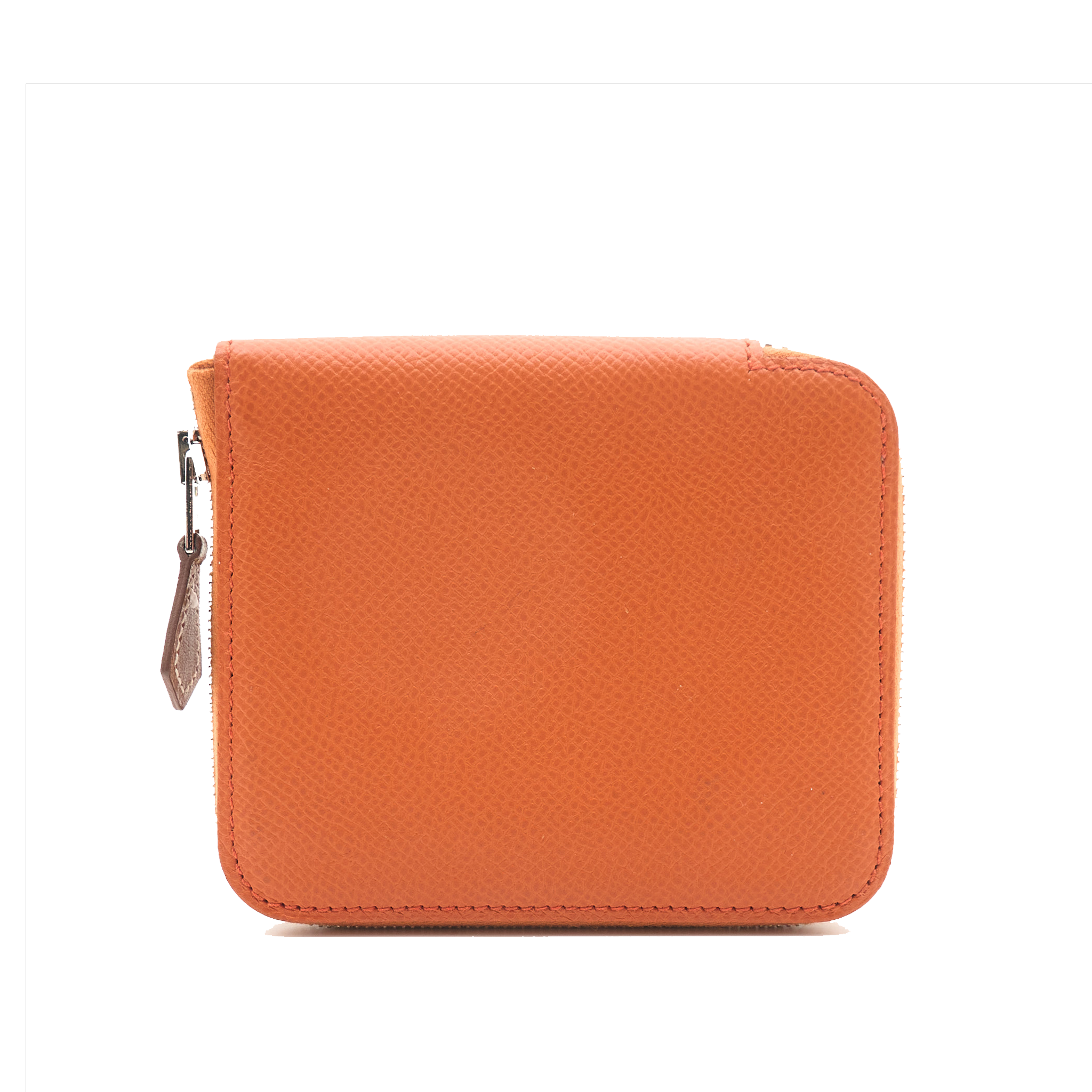 Hermes Azap Silk'In Compact Wallet Orange Epsom Leather