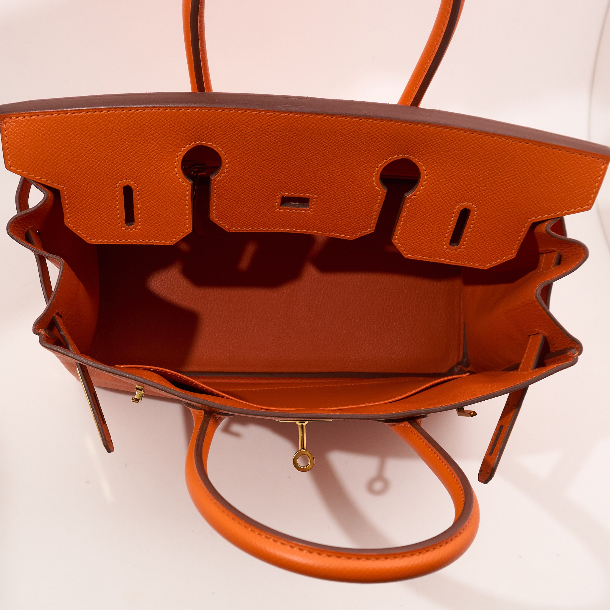 Hermes Birkin 30 Orange Epsom Stamp A (2017)