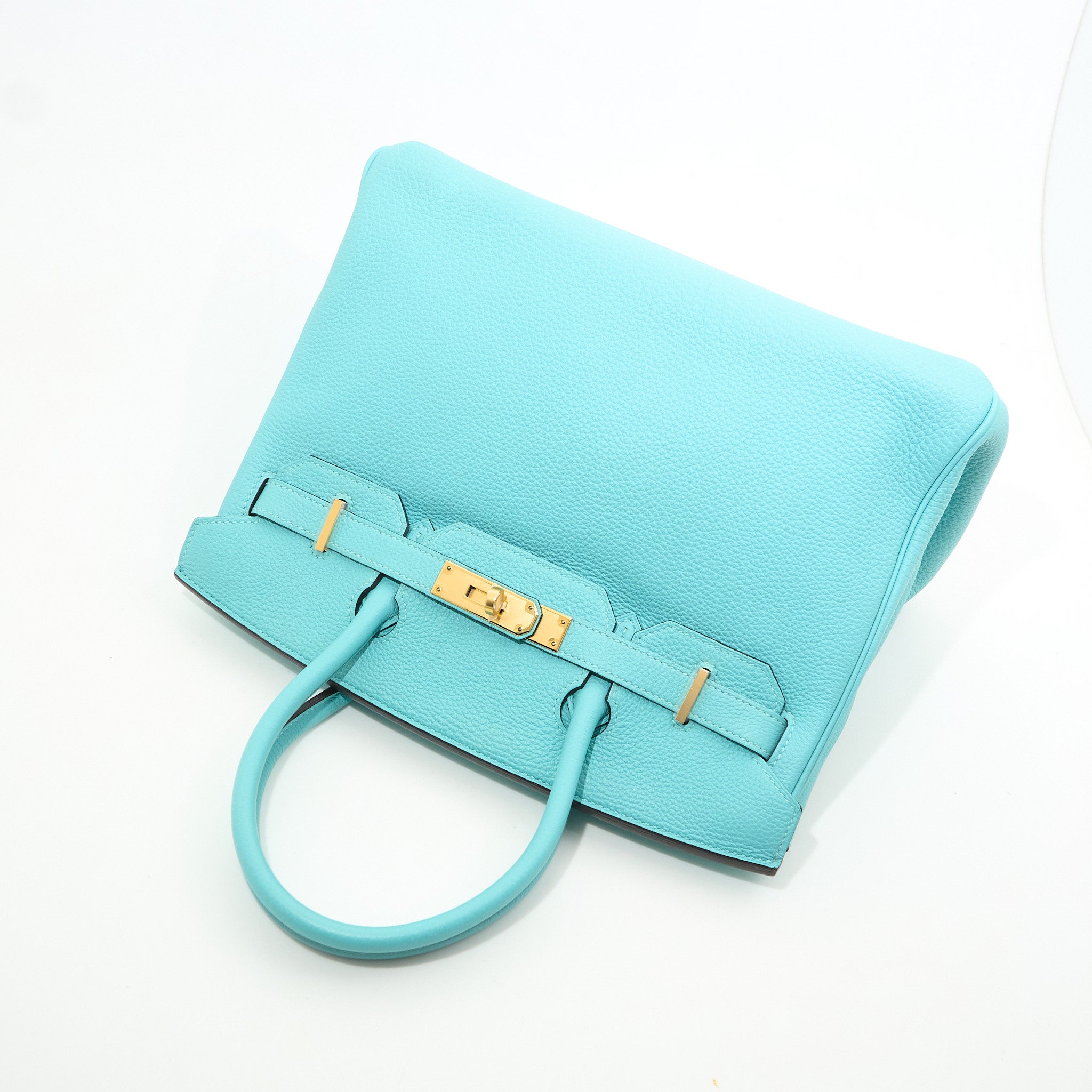 Hermes Birkin 30 Togo Bleu Atoll Stamp T 2015