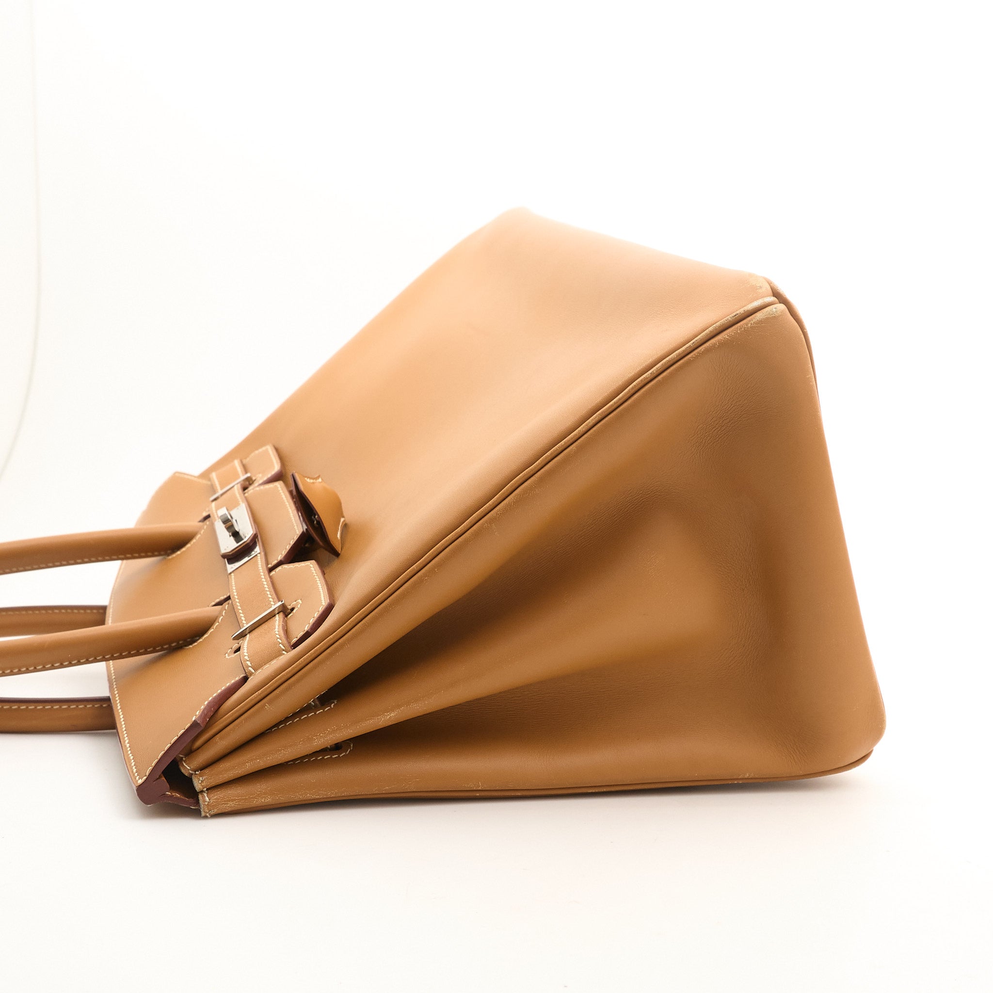 Hermès Birkin 35 in Biscuit Barinia PHW Stamp Sq C