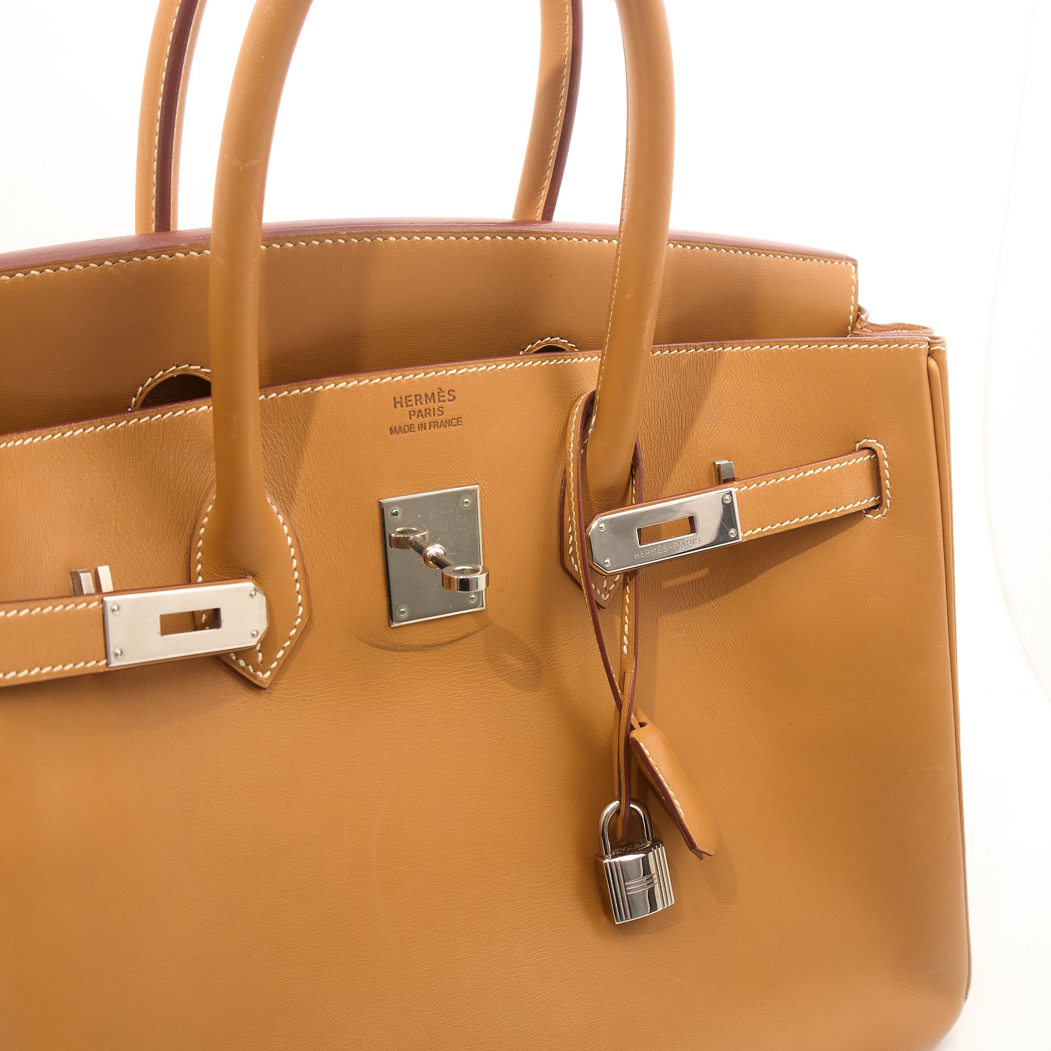 Hermès Birkin 35 in Biscuit Barinia PHW Stamp Sq C