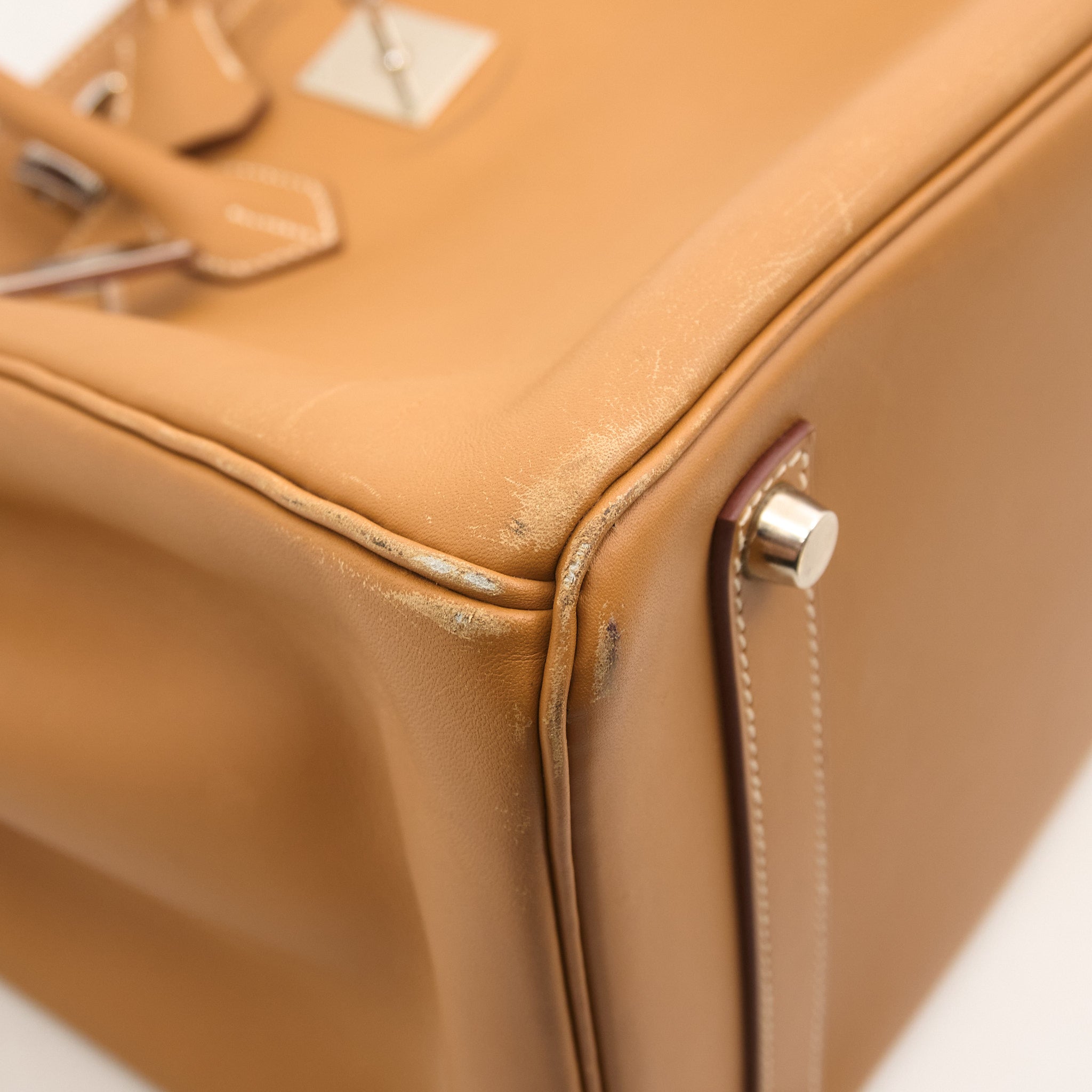 Hermès Birkin 35 in Biscuit Barinia PHW Stamp Sq C