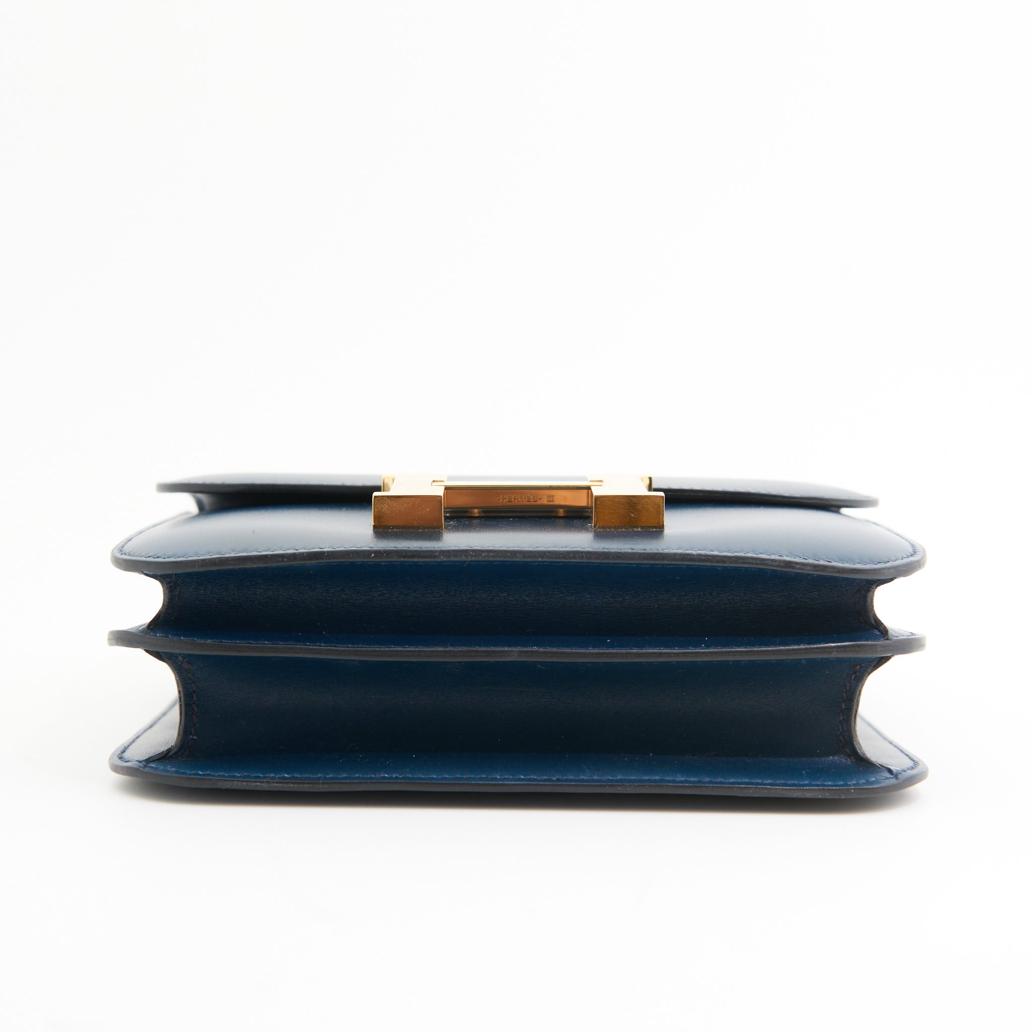 Hermes Box Calf Constance 19 in Bleu De Prusse GHW