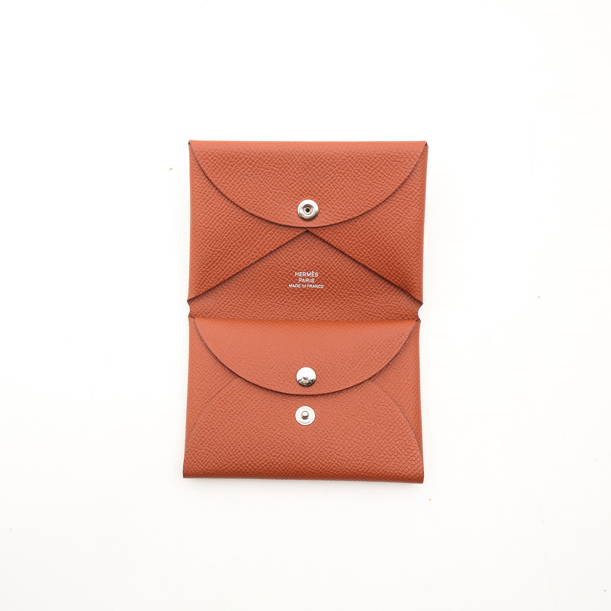 Hermes Calvi Card Holder Epsom Brique
