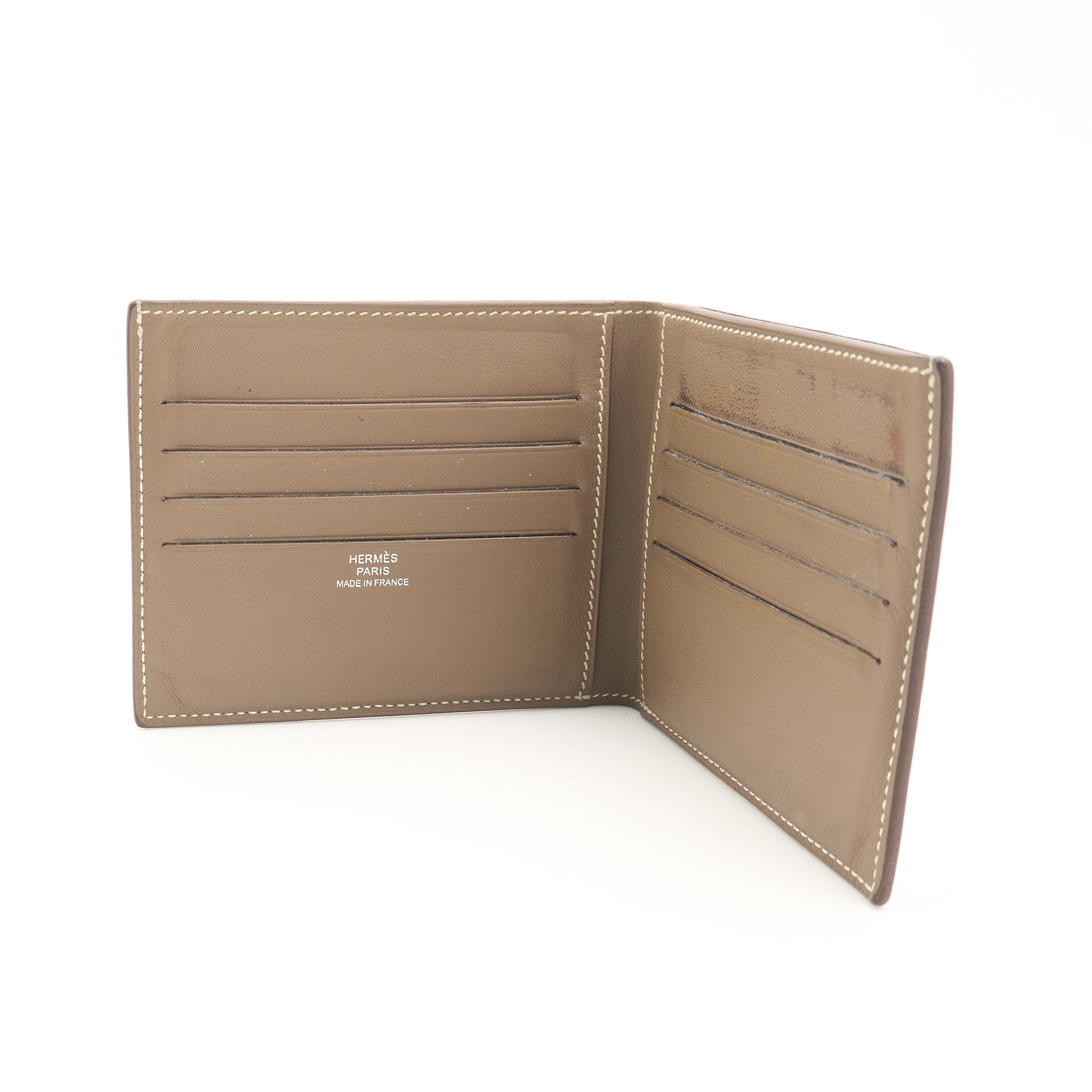 Hermes Citizen Compact Wallet in Etoupe Swift Calfskin