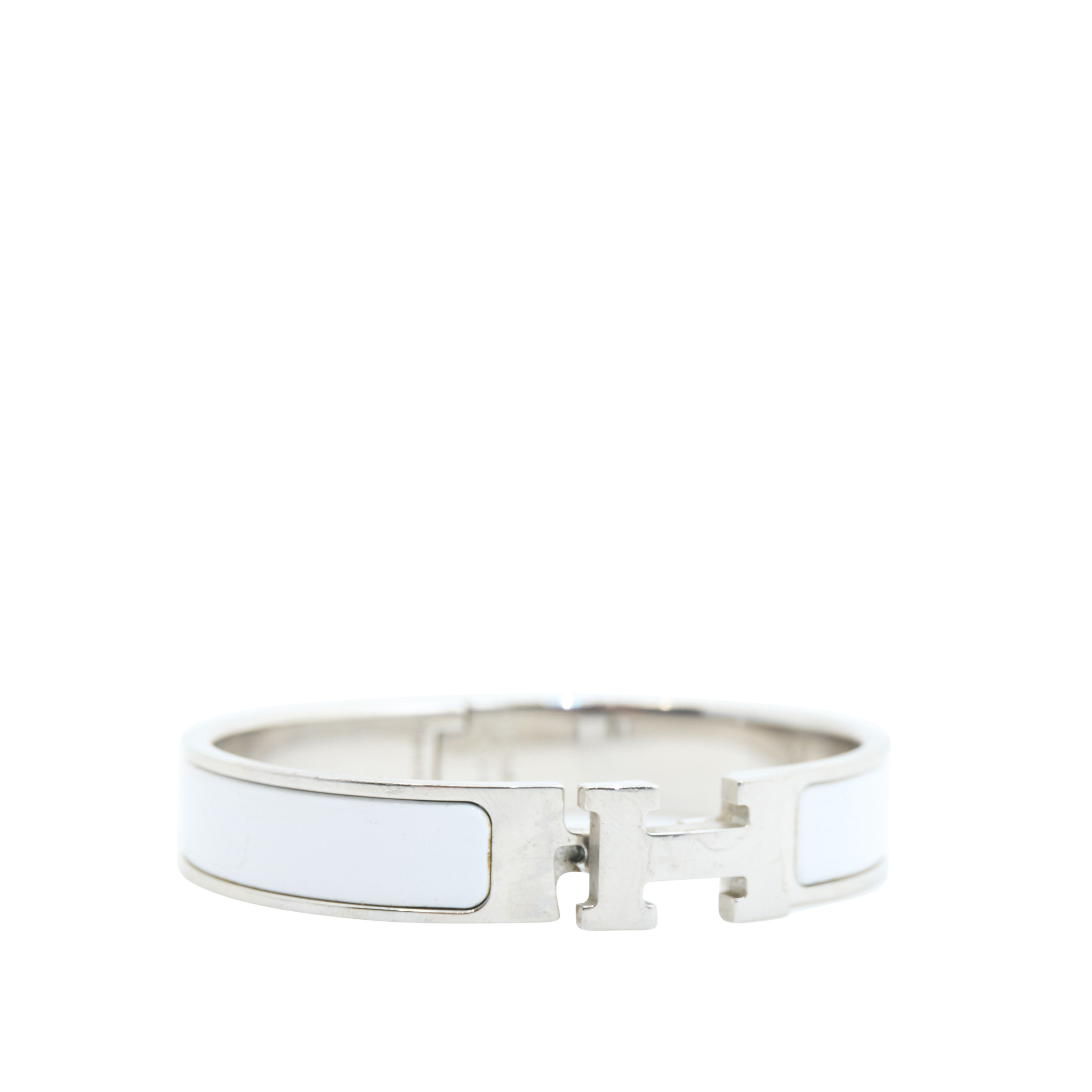 Hermes Clic H White Bracelet PM