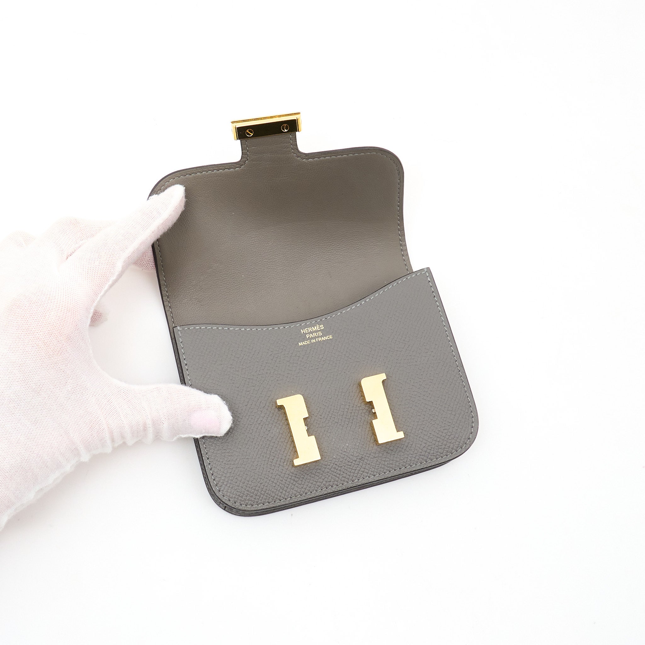 Hermes Constance Slim Wallet in Epsom GHW