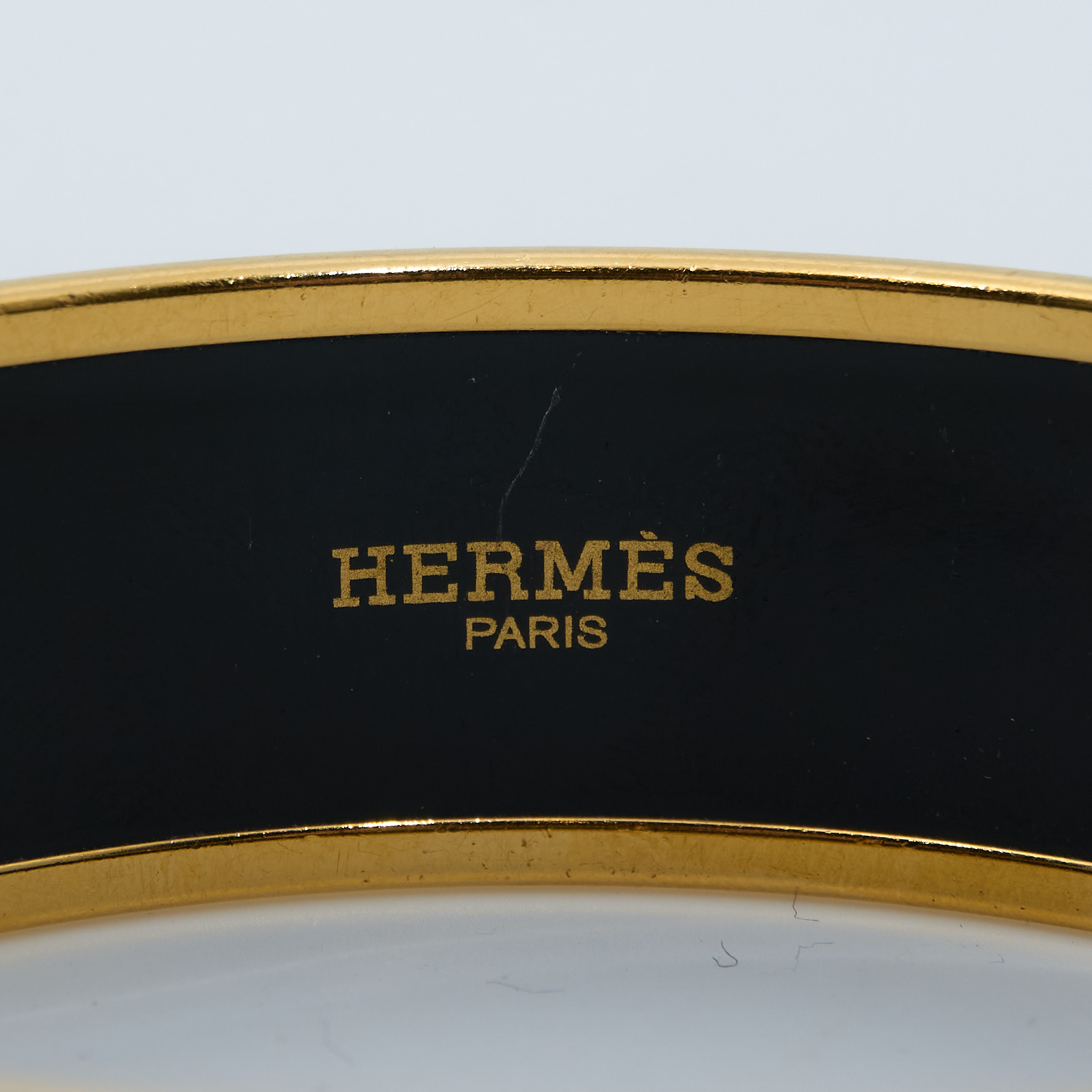 Hermes Enamel Geometric Bangle 70