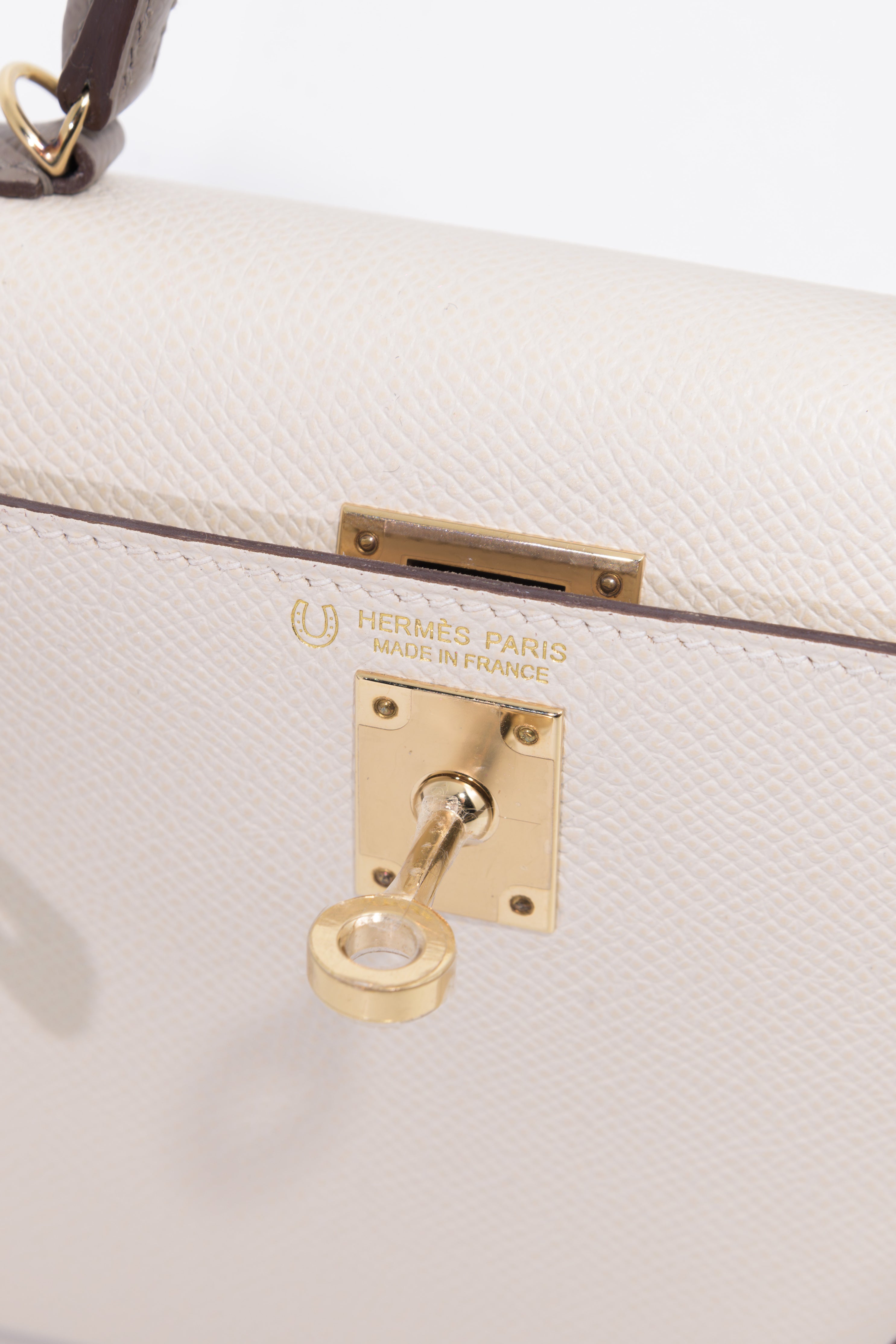 Hermes Epsom Mini Kelly in Custom white and Grey GHW