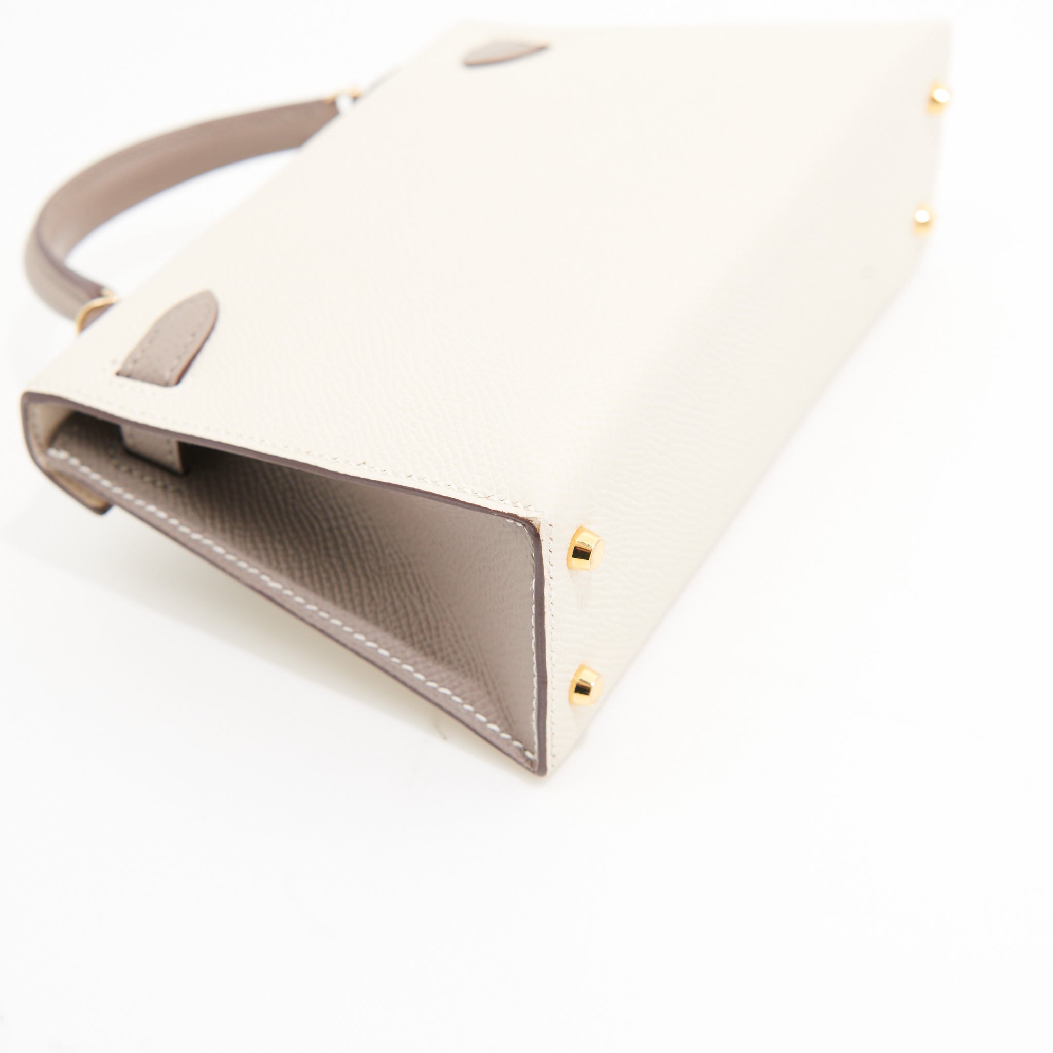 Hermes Epsom Mini Kelly in Custom white and Grey GHW