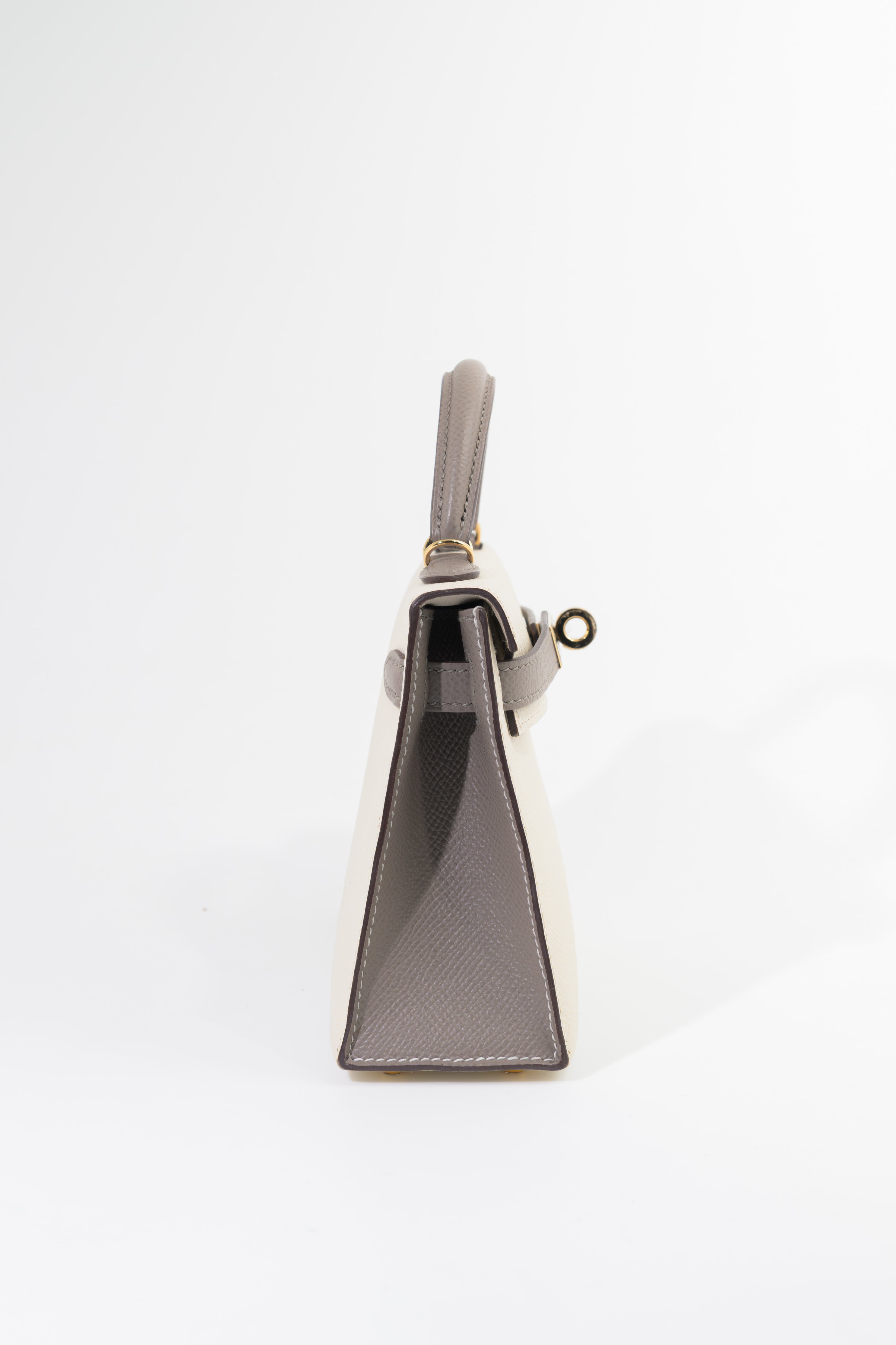 Hermes Epsom Mini Kelly in Custom white and Grey GHW