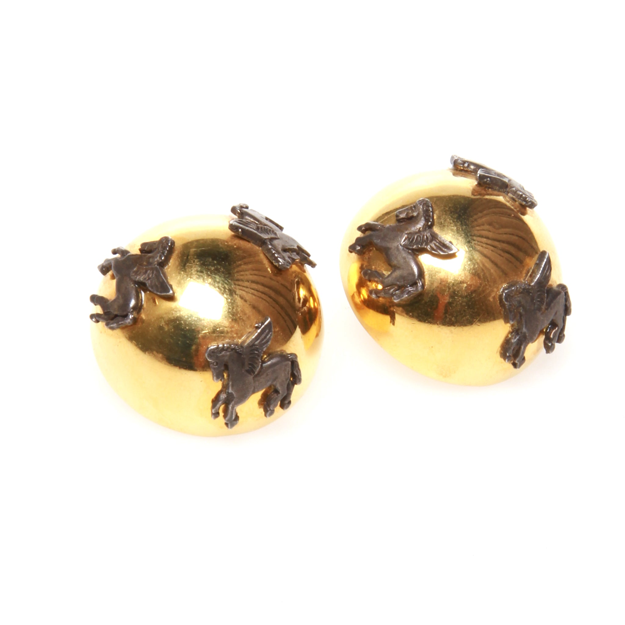 Hermes Pegasus Clip On Earrings